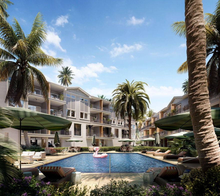 The Overlook is a modern luxury community currently under construction on the bay in Port St. Joe, a charming locale on the Forgotten Coast, with scalloping, horseback riding on the beach and exploring picturesque lighthouses to occupy your time during the day and walks on the beach and drinks on the 400-sq.-ft. rooftop with outdoor kitchen and pergola become part of your evening routine. Just minutes from the downtown area, The Overlook is a 49-home coastal community like no other, featuring quality craftsmanship at the hands of Monolith Construction and a variety of home plans for the ultimate in convenient coastal living. Between the heated swimming pool, BBQ pavilion, clubhouse with community lounge with wet bar and bathroom, meeting rooms and gym, you'll never want to go home  or maybe, you're already there. www.TheOverlookPSJ.com
Two-Bedroom - 
Enjoy a split floor plan concept in the two-bedroom units with bedrooms flanking the front and rear of the unit, each with access to an outdoor balcony or deck. Situated on a single level, this design is all about simplified living with the living room and kitchen in the middle as the hub of the home. A single bath, laundry room and plenty of pantry and closet storage space round out these accommodations. Replete with natural light, multiple balconies and indoor garage spaces, all steps from the beach, the fixtures and finishes throughout are dynamic with designer light fixtures in brass and matte black, designer ceiling fans, four-in. LED can lights throughout, under-cabinet lighting, seven-in. luxury vinyl tile, high-end and waterproof marble-inspired quartz countertops in the kitchens and baths, quartz backsplash, custom tile walk-in showers with Calacatta Classicoinspired marble porcelain tile and custom mosaics, a GE stainless steel appliance package, custom millwork vent hood, under-counter microwave, reach-in pantry, Moen plumbing fixtures, dual vanities in the primary suite bathroom, rainfall showerheads, custom cottage-style interior doors, exposed white-washed white oak beams, solid wood cabinetry with soft-close hinges, beaded Shaker-style cabinet doors, keypad entry locks and more. An owner's lock-out closet is available for specific units. Varying furniture packages for primary, vacation and rental properties, curated by Baker Design Co., are available for purchase. HOA dues cover cable, internet, water, sewer, trash as well as access to, and maintenance of, the pool, club room, exercise facility, BBQ pavilion and access to 825 feet of private beach frontage. This unit is complete with two assigned and covered parking spaces. Renderings are not actuals and all units are expected to be completed together in spring 2023.