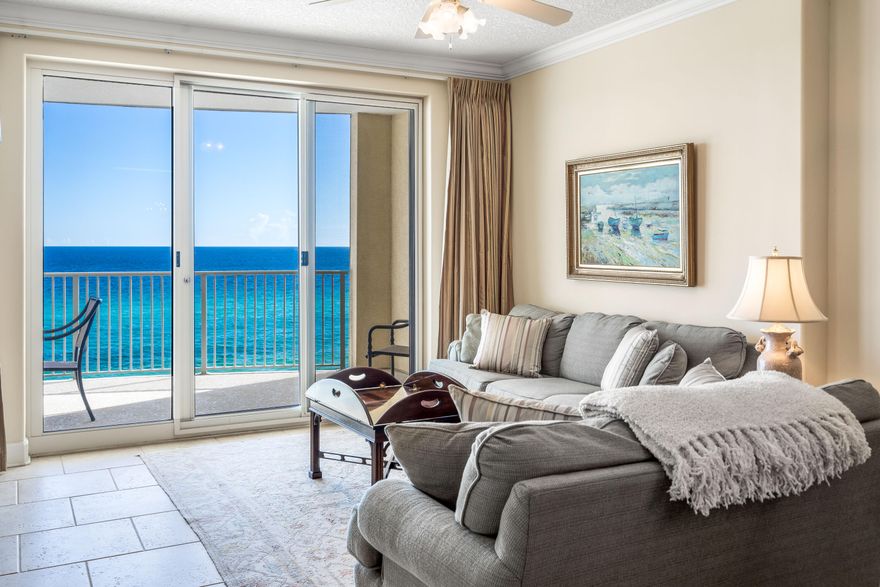 Welcome to Emerald Isle 804, a beautiful beachfront 2 bedroom condo in Panama City Beach, Florida!! This 2 bedroom, 2 bathroom condo is perfectly positioned with incredible Gulf views from an oversized balcony that offers access from both the living area and the master bedroom. The open concept living, kitchen, dining plan offers plenty of space to relax comfortably while enjoying the views. The 2nd bedroom can fit 2 queen beds if desired allowing the condo to easily sleep 8 guests. Emerald Isle is a great complex in a highly desirable location and offers one of the lowest HOA fees on the beach in a resort environment with beach front pools, grilling area, sauna, steam and more! Emerald Isle is perfectly located on the west end of PCB near Pier Park, the airport and near 30A.