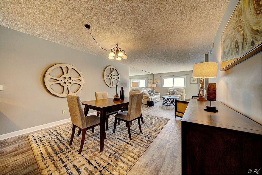 Fully furnished 3 bed, 2 bath condo with Gulf views at Regency Towers. This updated unit is spacious with new paint, new LVP flooring, two glass sliding doors, granite counters and more. The kitchen is equipped with stainless appliances, plenty of cabinet space for storage, and a breakfast bar. The open living room, dining area and kitchen offers a grand space for hosting friends and family without missing a beat. The sliding glass doors lead to the private balcony with views of the Gulf. The master bedroom is spacious and also has glass doors leading to the balcony for ultimate convenience. The private master en suite has been beautifully upgraded with a surround tile shower and modern vanity. The two guest bedrooms share a full guest bathroom also with a surround tile shower and modern