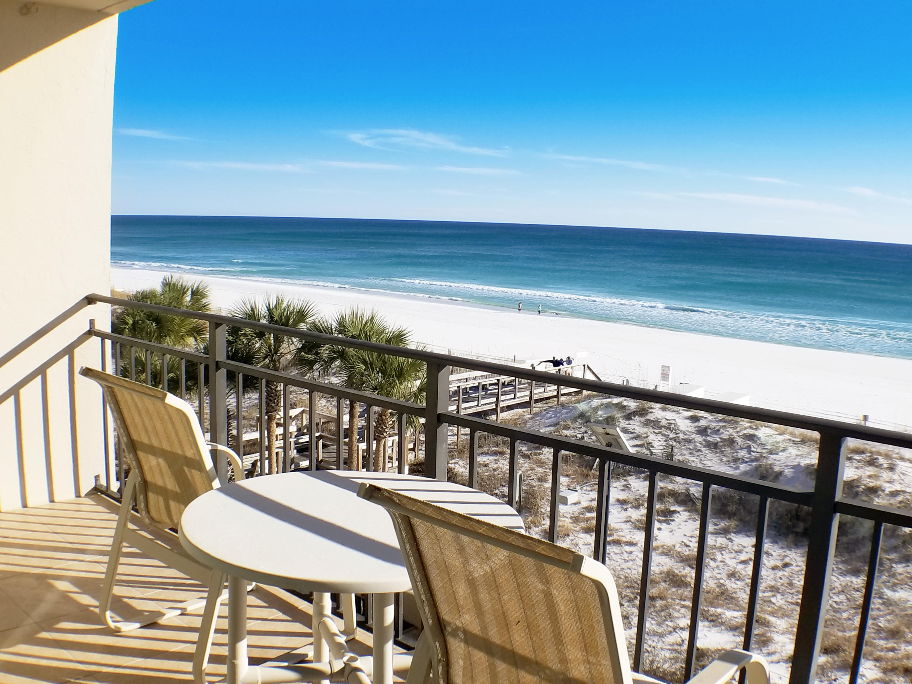 Breath taking views from this 4th floor one bedroom beach front condo unit. Tiled through out and loads of upgrades including new paint, appliances and more...Offers fully furnished and rental ready this unit is turnkey ready.The Breakers amenities include tennis, pool, sauna, and 24 hour front desk.Strong rental history; 32k for 2017 (off rental market for 3 months)