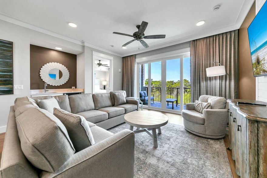 Parkside first floor 2 bedroom 3 bathroom condo. A very tranquil setting on  Henderson Park. A luxury condominium -just steps to the beach. Fabulous decor with a top local designer. The Residences  feature 10 ft ceilings, high-end fixtures and appliances, quartz counter tops, solid core doors, and all of the premium finishes you would come to expect from a resort property.   Parkside owners  enjoy full access to the Henderson Beach Resort amenities like the Spa, multiple pools, private beach access, work out rooms, & numerous dining options. The location of Parkside is perfect for a family or a couples retreat. Close to shopping, and near the bay if boating is in the picture. Enjoy the gorgeous beach with white sands and crystal waters. This beachy condo will fulfill all of your dreams!