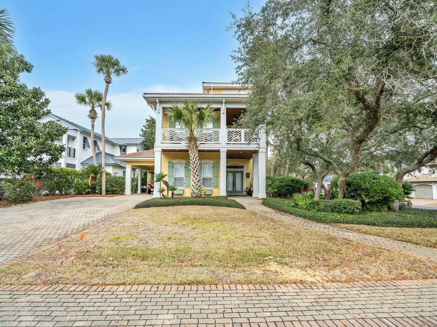 Looking for your perfect second home or beach vacation rental? Look no further, this home is nestled in the gated community of Destiny West,less than a 5 minute walk to the beach or a 3 minute golf cart ride. This beautiful well kept 3 bedroom home has never been rented and shows beautifully. Open floor plan with lots of outdoor entertaining space. Screened in patio off the back & a wrap around porch on front of house on ground & second floor. There is enough room for a small private pool! The kitchen has white Carrera marble countertops, custom cabinetry, Viking gas 5 burner range & other stainless appliances. Guest room with full bath on ground floor, two master suites on second floor, bonus room on 3rd floor with peek-abo lookat the Gulf. Completely turnkey!