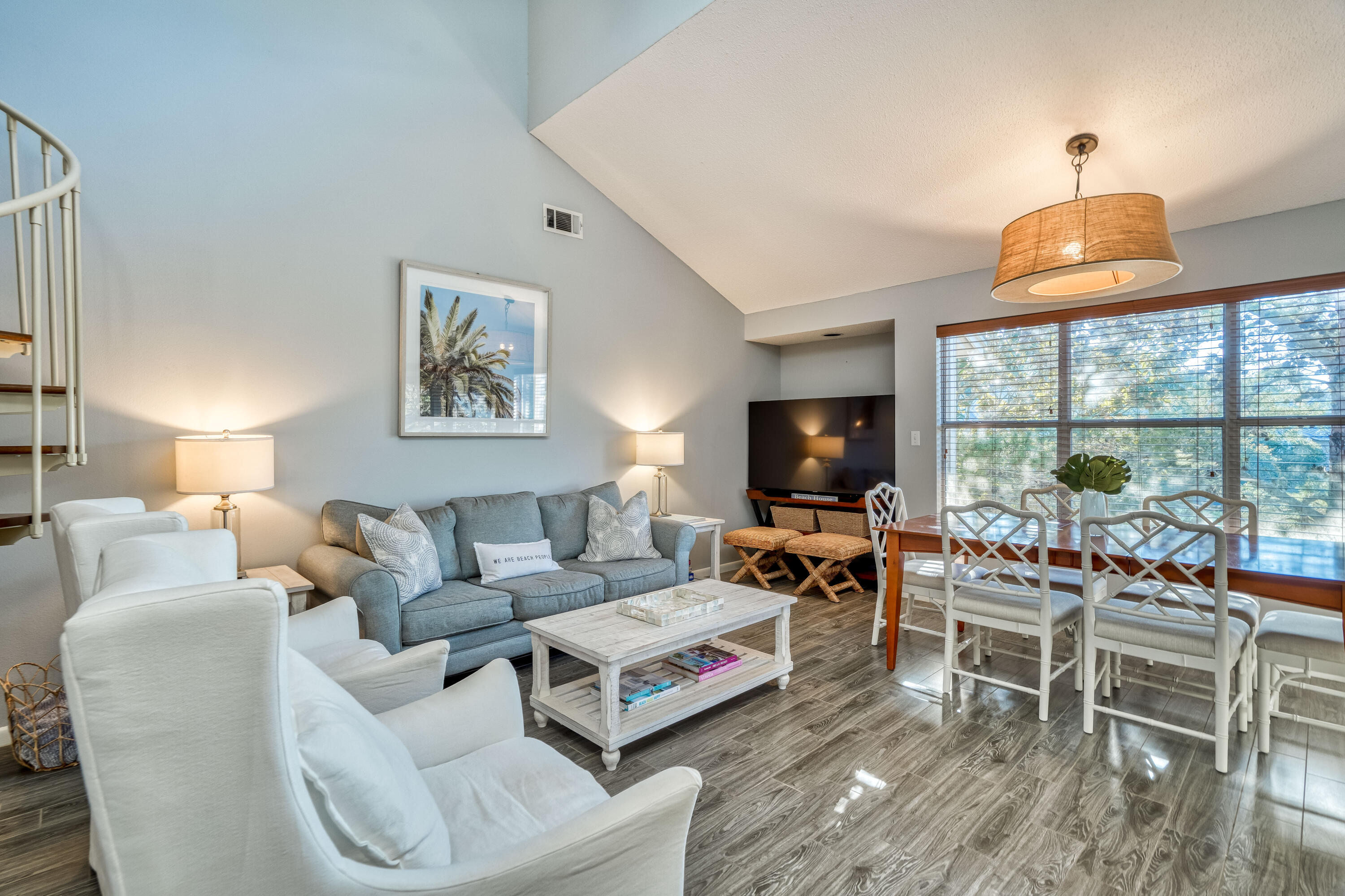 Discover this charming 3-bed, 3-bath beach cottage nestled in Hidden Dunes Resort. Step into the inviting living room and kitchen with vaulted ceilings, bathing the space in natural light. An oversized screened porch awaits, perfect for enjoying summer evenings. The master bedroom offers a king-size bed, walk-in closet, and a spacious private bath. The second bedroom features a queen bed and en-suite bathroom. Upstairs, a loft with two full beds and its own bath overlooks the living room.Hidden Dunes Resort caters to all family members with Community pools, private beach access, manicured walking trails and tennis courts, Just minutes away, Silver Sands Outlet mall, top-notch dining, and nightlife await. Championship golf courses also nearby, ensuring there's something for everyone,