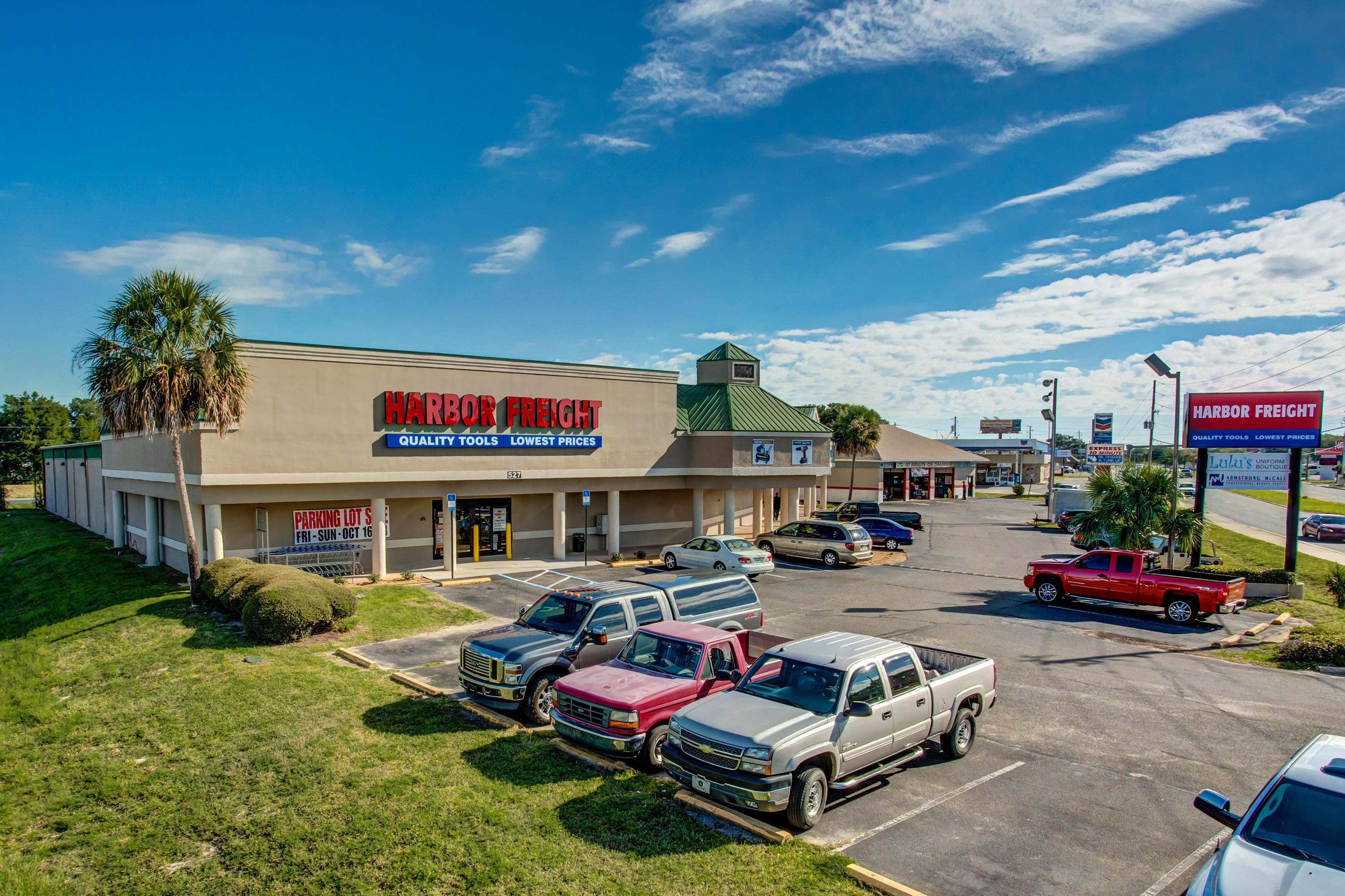 Currently occupied by Quick Lube and a very pronounced, highly visible location on Mary Esther Blvd. less than one mile from Santa Rosa Mall and across from Longhorn's Plaza. This site is located immediately adjacent to Art's TV & Appliance Superstore Plaza. There is a warehouse and vacant lot also available for lease and/or sale behind the subject property.