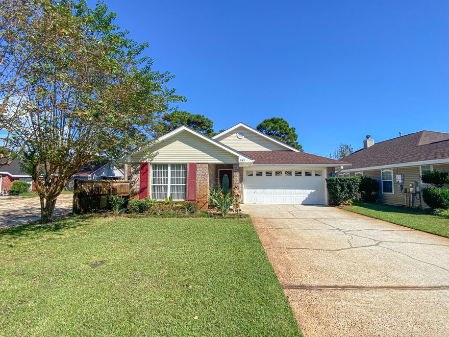 Home sweet home! This 3 bedroom 2 bath brick home in Emerald Village has been impeccably maintained inside and out, and has been tastefully updated. Upon entering, you'll appreciate the open concept living / dining space, natural light, and raised ceilings. This split bedroom floor plan offers privacy, with two guest bedrooms and shared full bath in the front, and master suite in the rear of the home with tray ceilings and large walk-in closet / bath. Off the kitchen / dining area leads you out into the relaxing and spacious screened in Florida room, with hot tub! Enjoy your backyard oasis! Fully fenced and well-manicured... there is also an open patio, perfect for grilling.
