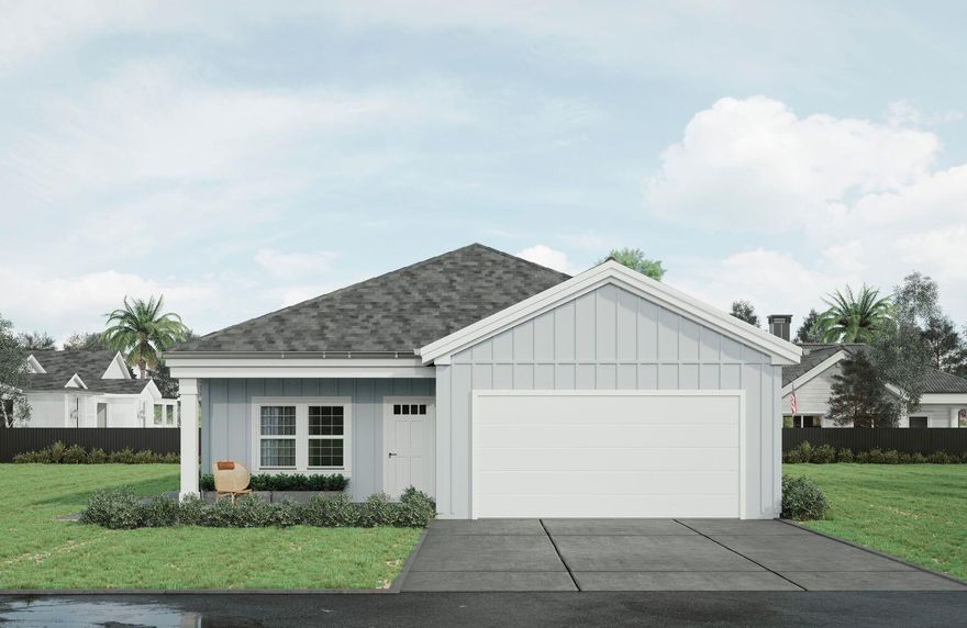 Welcome to the highly desirable Riverwalk community in Freeport, Florida, where coastal living meets modern luxury. This stunning new construction home offers an incredible opportunity to own a beautiful residence in a prime location. This home features a spacious two-car garage and approximately 1500 square feet of living space, providing both functionality and comfort. The open floor plan creates a seamless flow throughout the main living areas. Step inside and be greeted by the exquisite interior features that adorn this home. The kitchen showcases quartz countertops, white shaker cabinets, luxury vinyl plank flooring, and stainless steel appliances, creating a sleek and stylish space for culinary enthusiasts. The high-quality finishes throughout the home are sure to impress.