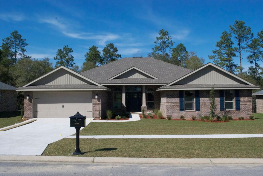 This gorgeous 2948 square foot home features 4 bedrooms, 2. 5 baths, and a large study, that is a lot of space. This home also has a large 25x12 rear covered porch, and with it facing the woods, you have tons of privacy. With a large open kitchen and large family room attached, this home is perfect for entertaining, or for a large family. This home has custom cabinetry, granite counters in the kitchen and beautiful ceramic tile in all the wet areas. If you would like to see this plan in person before it is build call me and I can arrange to show you one of our models.