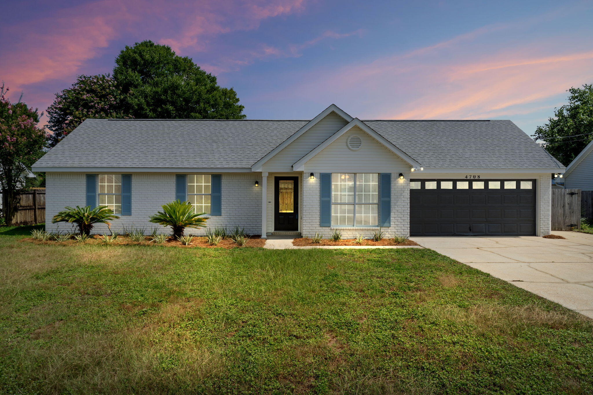 Welcome to 4708 Constellation Drive in the Midway area of Gulf Breeze, Florida--perfectly situated between Gulf Breeze and Navarre. This updated three-bedroom, two-bathroom home sits on a generous lot with full privacy fencing and a long rear driveway ideal for RV or boat parking. Inside, you'll find a beautifully renovated interior with luxury plank flooring, plush new carpet in the bedrooms, and fresh interior paint throughout. The kitchen features custom countertops, a custom tile backsplash, and brand-new appliances, along with updated hardware and trim throughout the home. Both bathrooms have been refreshed with new vanities, mirrors, and lighting, and include custom refinished shower and tub surfaces. The home also includes new doors, upgraded plumbing and plumbing trim, and thoughtful landscape improvements that add to the curb appeal. Major systems have all been recently updated, including a new roof, new HVAC system, and water heater in 2025. With a covered patio in the backyard and stylish, functional upgrades throughout, this move-in ready property offers both comfort and convenience in a prime location.
