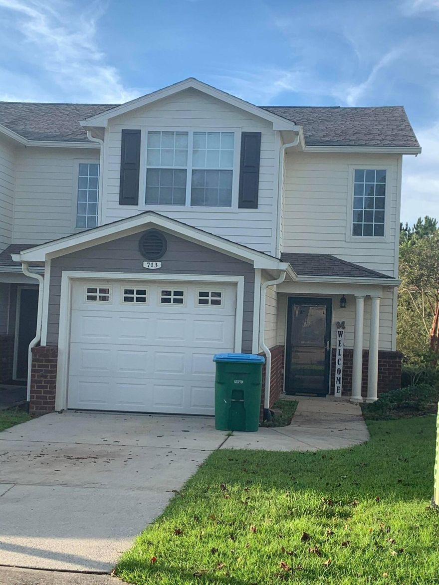 This desirable end unit has a brand new AC unit inside and out with warranty. It has two bedrooms and two and a half baths. It is conveniently located directly across from the community center with cabana baths, the swimming pool with a picnic pavilion and the playground. Newly painted  walls throughout along with all the cabinets. The kitchen also features a brand new overhead microwave. Your private patio faces a wooded area for extra privacy. Sidewalks run throughout this community. Seller offering a $2500.00 carpet allowance.