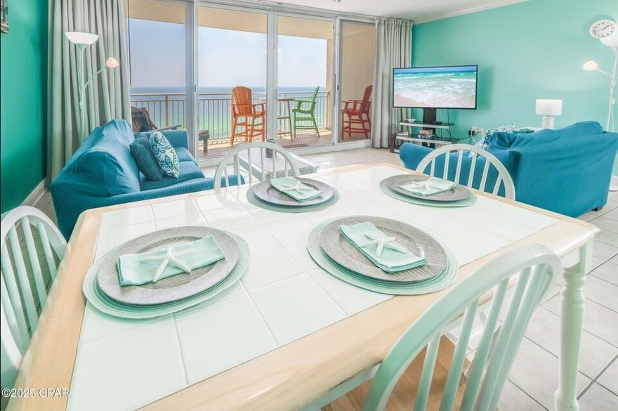 Welcome to Unit 1428 at Emerald Beach Resort, a luxurious one-bedroom, two-bathroom condo offering stunning Gulf Coast views. Whether you're looking for relaxation or adventure, this condo provides the perfect getaway in Panama City Beach.The condo features a private balcony with breathtaking views of emerald waters and white sand beaches. The open concept living area is filled with natural light, and the plush sofa can convert into a pull-out bed for extra guests. It's the perfect spot to relax or enjoy the soothing sound of the waves.