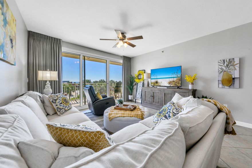 REMODELED AND NEVER BEEN RENTED! Come see this beautiful condo in the heart of Destin that comes fully furnished. Sterling Shores is a gated complex in the heart of Destin featuring 400' of deeded beach, a 4300 sq ft heated lagoon style zero-entry pool surrounded by spacious sundecks, & a beachside pool with Tiki bar & grill. This condo features New air conditioning, countertops, interior paint throughout, Ceiling fans, plumbing, furniture, kitchen appliances and TV. Other amenities at Sterling Shores include a fitness center & a theatre room! The seller has paid off all assessments so all you have to do is enjoy for yourself. Excellent rental income as companies have projected over $70k.