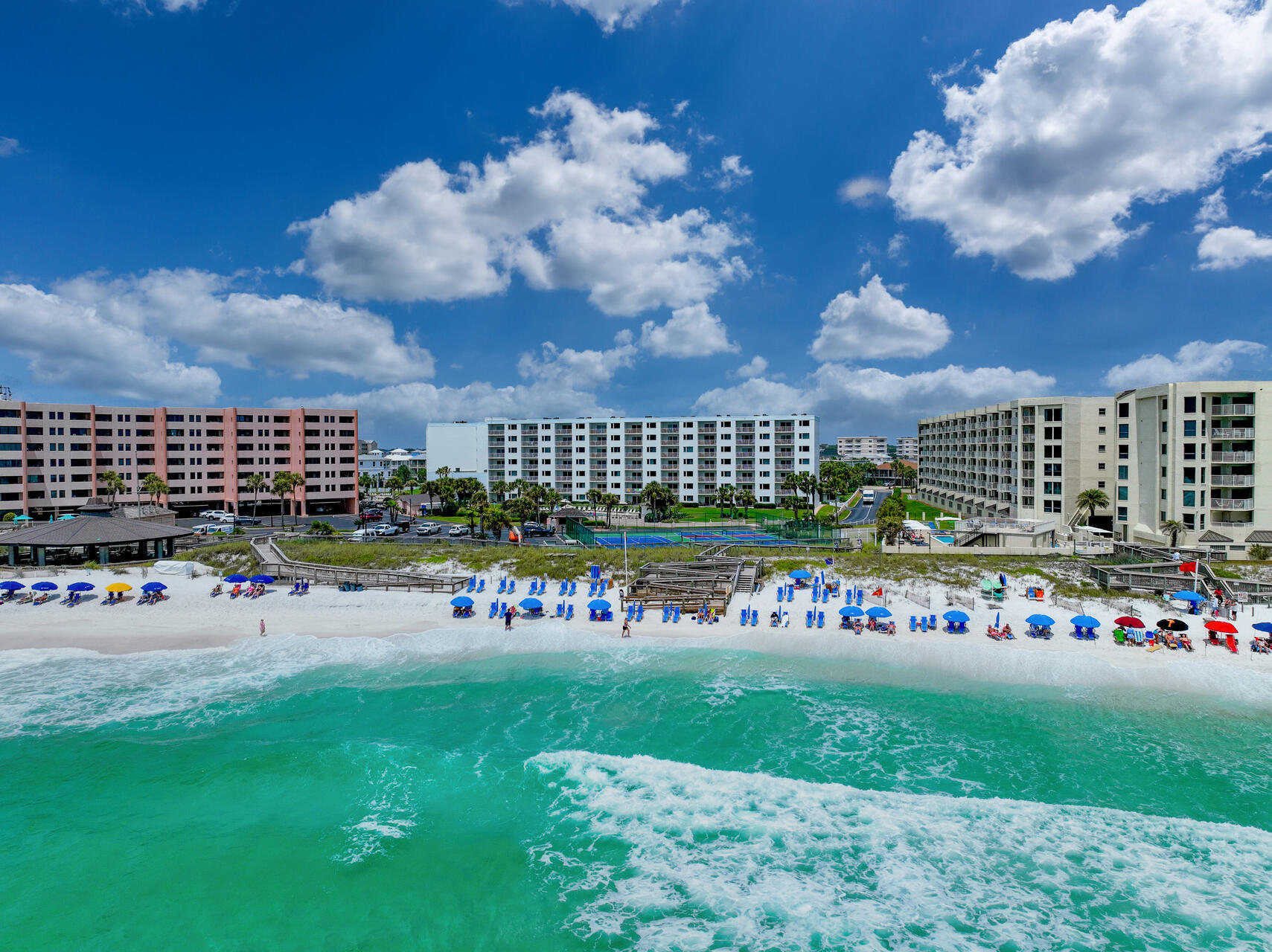 Welcome to Islander 318, your perfect getaway on the Emerald Coast! This beautifully updated 2-bedroom, 2-bathroom condo is located on the 3rd floor and offers stunning views right from your private balcony. Whether you're watching a breathtaking sunrise with your morning coffee or unwinding at sunset, the peaceful ambiance of the beach is always within reach.Inside, you'll find cool, clean tile flooring throughout, modern granite countertops, and stainless steel appliances in the fully equipped kitchen. The condo has been thoughtfully updated with new bedding and fresh furnishings in the dining area and master bedroom. The spacious living area features a 50'' flat-screen TV with a Blu-ray player, and the comfortable sleeper sofa allows the unit to accommodate up to six guests.
Guests at The Islander enjoy an array of resort-style amenities, including two pools (one heated seasonally), a fitness center, tennis courts, a basketball court, shuffleboard, and outdoor grilling stations. Whether you're looking to relax on the private beach, explore nearby attractions, or enjoy Destin's fantastic dining and shopping, Islander 318 is the perfect home base for your next beach vacation.
The Islander Condominiums are located in the heart of Destin, offering a prime location with private beach access and easy access to top attractions. The property features beautifully maintained grounds, two swimming pools, and a variety of recreational activities. Guests love the convenience of being close to Destin's best restaurants, shopping centers, and entertainment venues, including Big Kahuna's Water Park, Destin Harbor Boardwalk, and Henderson Beach State Park.