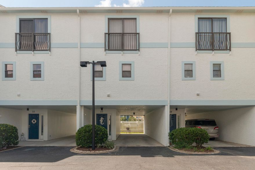 Great views of the Gulf from this fully furnished 2BR/2.5BA townhome. This unit is just a short walk to the beach and is being sold rental ready. Entering the home, you are greeted by a small foyer with storage closet and stairs leading up the second floor. The second floor features an open floor plan with tile & laminate floors. Living room has access to the 2nd floor balcony with views of the Gulf. The kitchen features plenty of cabinet space and a utility closet with washer/dryer. The 3rd floor features a large master suite with private bathroom and balcony with Gulf views. There is also a 2nd bedroom and a full hallway bath on the 3rd floor. Costa Vista amenities include a community pool and it is just a short walk to Pompano Joe's & the beach.