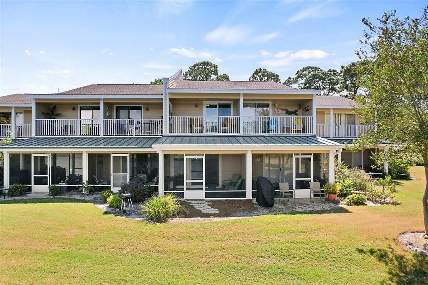 Charming Sandestin condo located on one of Sandestin's many lakes.  Enjoy lake and bay views from screened in porch and second floor balcony. Open floor plan with two second floor bedroom and additional first floor bunk room.  Large outdoor storage area for your beach supplies. Includes two golfcarts (one 4 seater and one 6 seater).  Property conveys with a snowbird checking in February 1 - March 31)