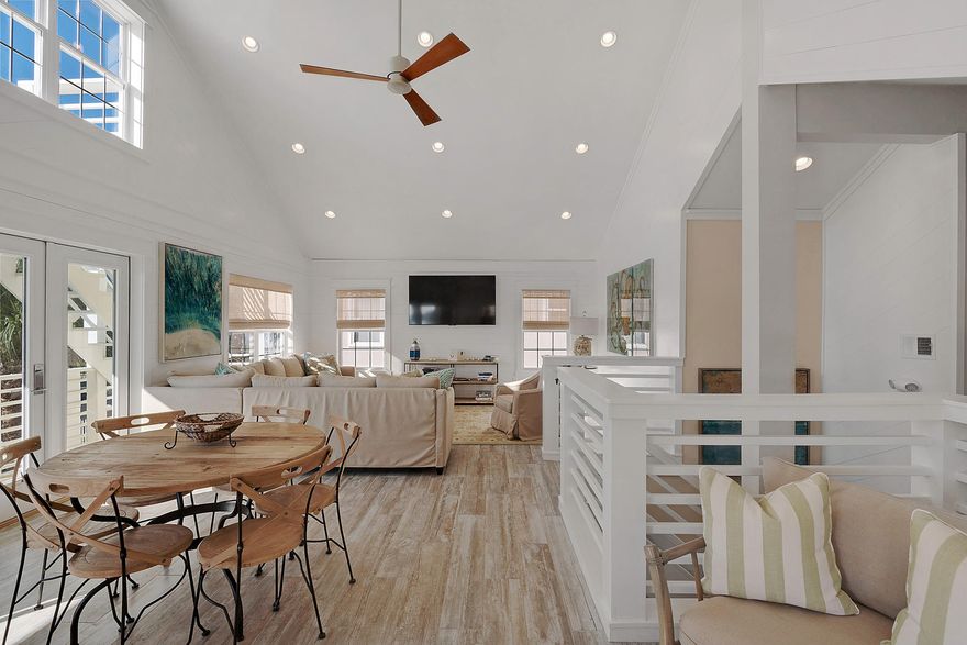 Gulf views and easy beach access from this completely renovated and professionally decorated move in ready home. Located in a gated community south of 30A with a private pool. This high end finish home includes all new flooring, designer counter tops, stainless appliances and beautiful fixtures throughout. Mother-in-law apartment with separate entrance can be rented separately. This property is sold fully furnished. Large backyard pool and rarely found abundant parking on property.