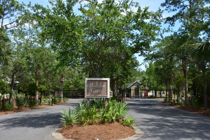 Welcome to Hidden Grove - a charming southern cottage inspired neighborhood that offers character, excellent amenities and a centralized location in South Walton. Hidden Groves architectural design requirements and location make it the ideal community to call home. Design requirements such as metal roofs, types of siding and minimum porch sizes keep the homes consistent in appearance but allow for a wide range of design options and appearances. Neighborhood features include a large community pool with bathroom, pergola , chairs and tables, secure gated entry, lighted sidewalks and a pet waste station near the community mail center. Hidden Grove Subdivision is only minutes from Sacred Heart Hospital, Grand Blvd, Sandestin Golf and Beach Resort and the beaches of Scenic Highway 30-A.