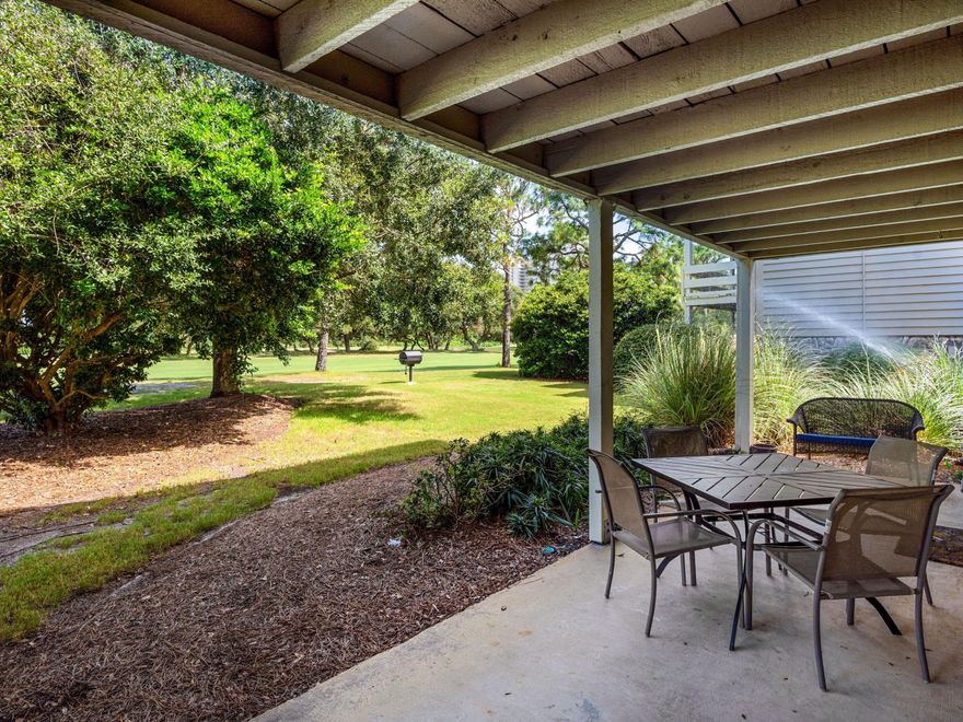 Located on Seascape Golf Course, this ground-floor condo is in a 300-acre gated resort community. Modern flooring and countertops throughout add a high-end finish to this 1,110 square foot condo, which has two spacious bedrooms and two upgraded baths as well as a washer and dryer in the unit for added convenience. The open-plan living/dining area includes an updated kitchen with raised panel wood cabinets and Maytag stainless appliances. Chill out with drinks on the large covered porch and enjoy the peaceful golf course views. Evenings can be spent watching TV in the sitting area in a relaxed ambiance created by the neutral decor with contrasting crown molding. This well-positioned condo comes with access to all the amenities of Seascape Resort which boasts tennis courts, golf and deeded beach access. Relax in the sunshine on 2,000 feet of private beach frontage; take morning walks or sunset strolls along the soft white sand. Sports enthusiasts can join neighbors at the basketball court or swim a few laps in the swimming pools. In the evening, head over to Seascape Towne Centre. This commercial center offers 55,000 square feet of retail therapy, live music and family-friendly entertainment on the plaza. Dining experiences cover every whim and taste, from Acme Oyster House to Mezcal Mexican Grill and Moo La-La Ice Cream. Beyond the resort, Highway 98 provides easy access to Miramar Beach and Destin, where fishing charters, shopping malls and seafood restaurants abound.