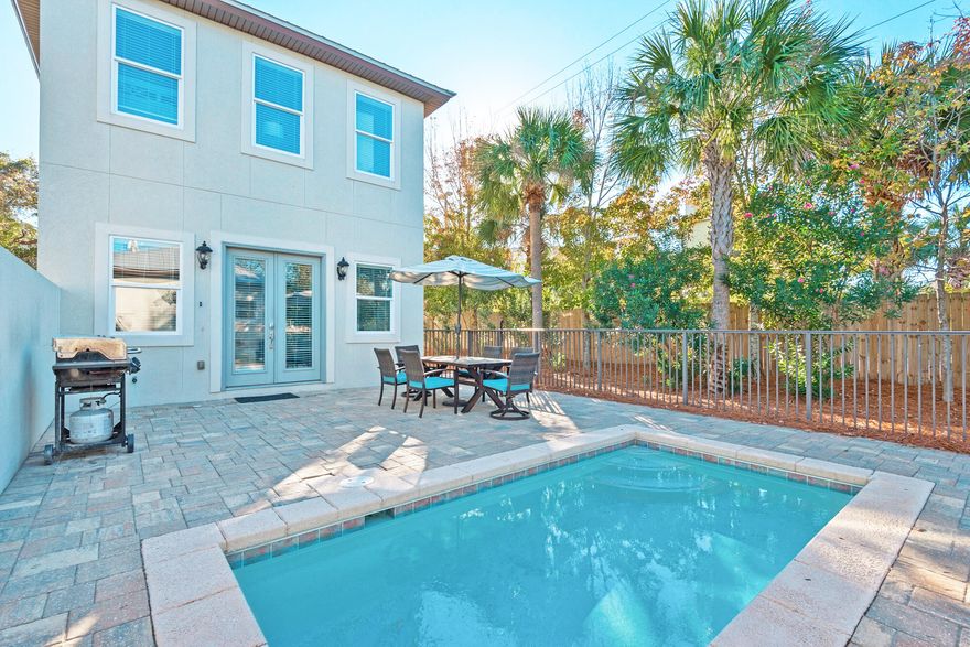 Location, Location, Location!Nestled conveniently between Destin and 30A,  ''Come Sail Away'' is just a few minutes' walk to the sugary white sand.Boasting a two-story main house, as well as a carriage house - this home features six total bedrooms and five and a half bathrooms.The main house flows with a large open floor plan and includes a downstairs master bedroom.  The kitchen features a bar overlooking the main area as well as granite countertops, stainless steel appliances, pendant lighting and a tasteful backsplash.Upstairs you will find four additional bedrooms, three of which come coupled with their own ensuite bathroom.The home has a large outdoor area perfect for entertaining guests, as well as a private pool separating the main house from the carriage house.