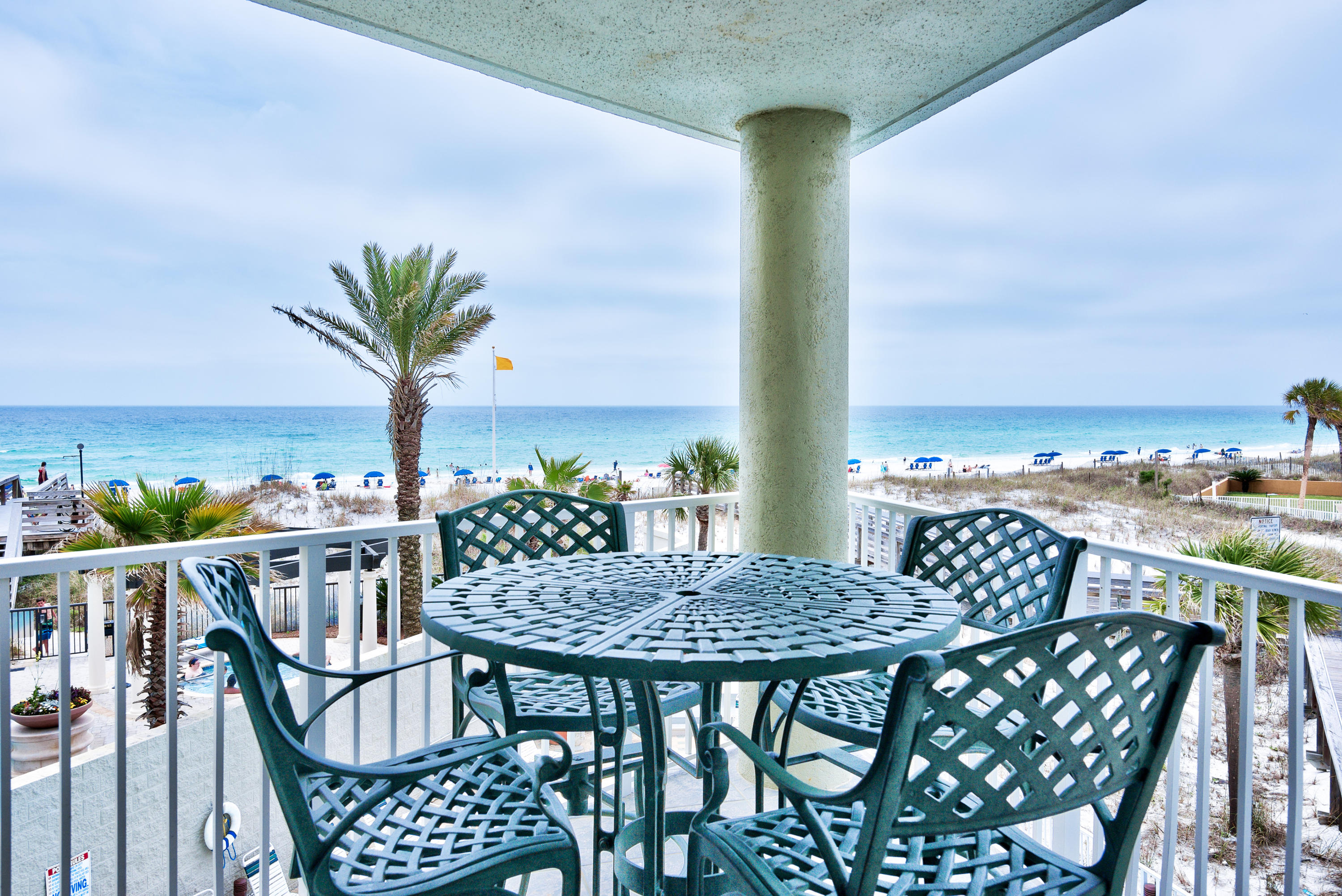 A unique and rare opportunity just hit the market. The only 3 bedroom 3 bath Gulf front unit at Seacrest. The end unit is the largest offered in the complex & most user friendly condo you can buy. Rent as a 3 bedroom & 3 Full Baths or rent 2 bedroom 2 full bath and use the 1 bedroom 1 bath lock out for personal use. Seacrest offers a array of amenities; beach walk over,a fitness room, indoor/ outdoor pool, BBQ area, community room and lighted tennis & basketball courts. Assigned covered parking space 301 conveys. Call for a private viewing of this fantastic unit before its gone. In the 2 bedroom unit AC on roof was replaced 2005. In the 1 bedroom 2014. Carpet 2009. Couch 2014. Both master beds 2013. Oven, microwave and fans 2013.