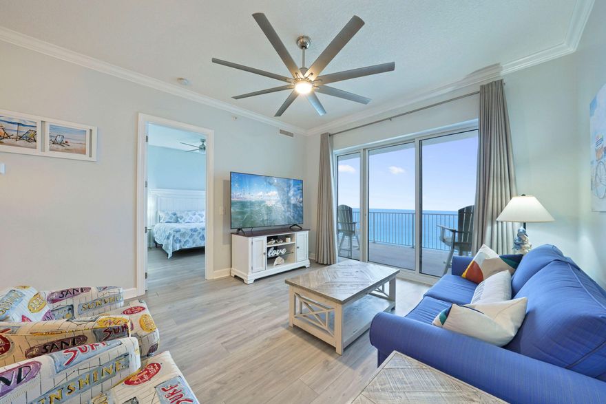 Experience luxury coastal living in this completely remodeled 2-bedroom, 2-bath condo at Ocean Reef in Panama City Beach! Boasting 11-foot ceilings and 8-foot doors, this unit feels open and airy, perfectly complementing the breathtaking Gulf views from the oversized balcony--one of the largest in PCB! Every detail has been updated, including brand-new appliances, modern flooring, stylish vanities, and beautifully tiled showers. The AC (2020) and water heater (2021) provide peace of mind, ensuring comfort year-round. Ideally located near PCB's top dining, shopping, and recreation, this condo is perfect as a primary residence, vacation home, or high-performing rental. Don't miss this turn-key Gulf-front gem--schedule your showing today!