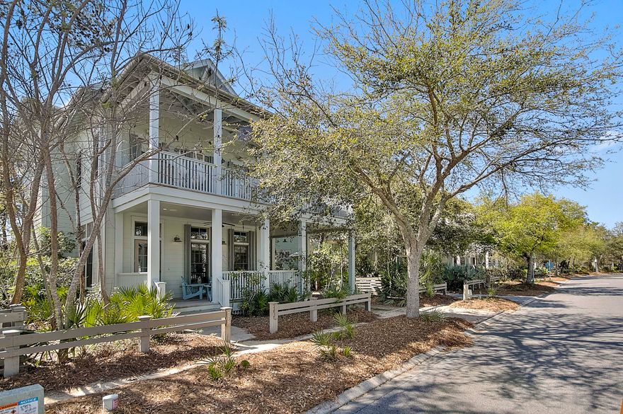 Great location, wonderful floor plan, backing to nature preserve a rare opportunity in Watercolor knocks for those who act quickly. An expansive 3rd level loft, currently featuring 5 bunks, pool table, sectional couch and living area contained within one room, leads the way to unlock full potential of this spacious residence. In addition to the loft you will find 4 generous bedrooms, including one on first floor, all featuring en-suite bathrooms. Porches abound as the finest Watercolor lifestyle exudes.