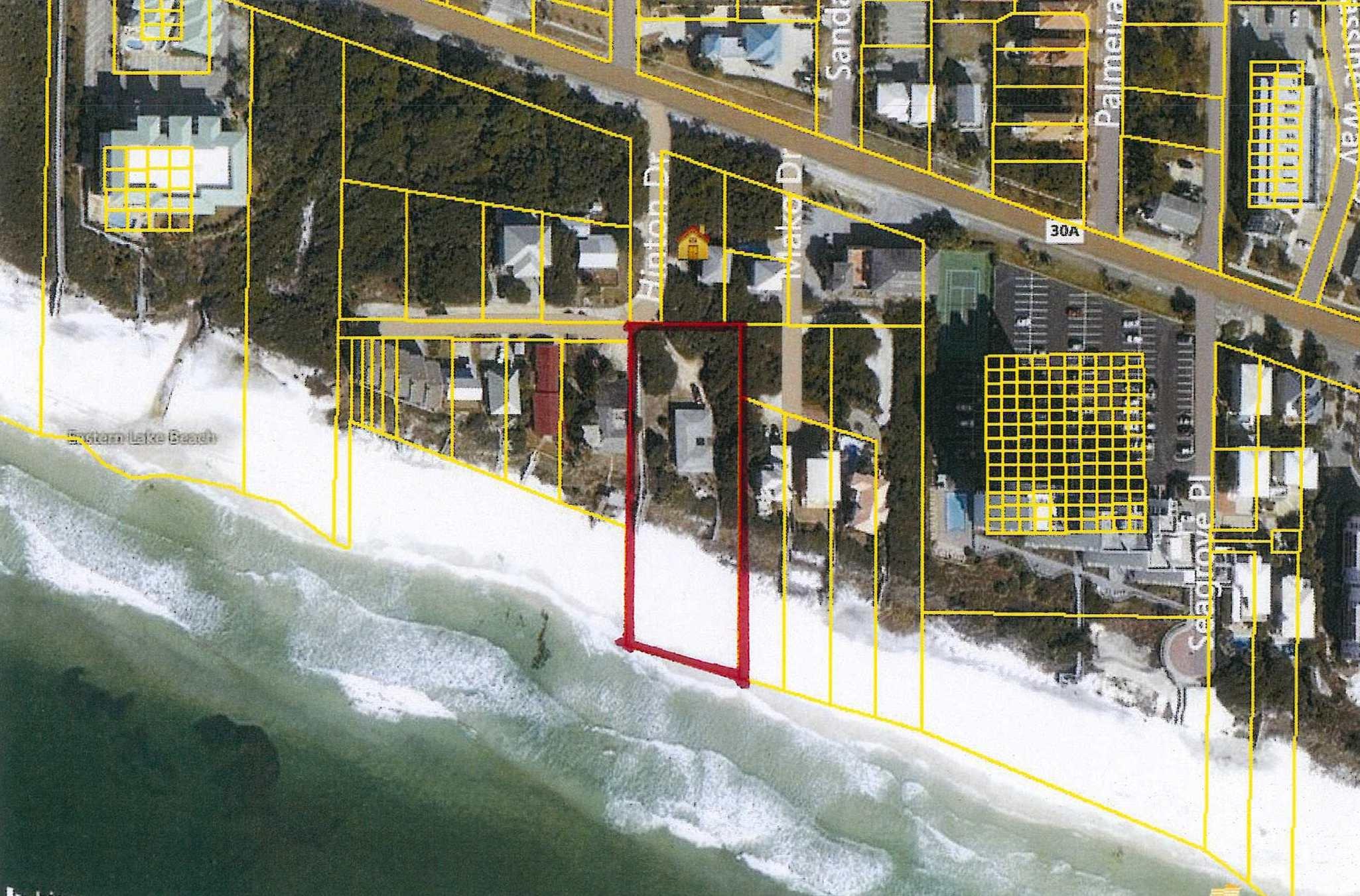 LARGEST GULF FRONT LOT ON HWY 30A - GULF FRONT -PRIME GULF FRONT PROPERTY IN ITS BEST LOCATION. 120' OF GULF FRONT IN SEAGROVE BEACH. WHERE ELSE CAN YOU FIND THIS MUCH GULF FRONT ALONG HIGHWAY 30A. LARGEST GULF FRONT LOT in Seagrove. There is a home on the property built in the 1950's which is being used only for family purposes and has no value. This parcel has 1.08 acres which is zoned for low density residential. Build your single family dream estate on the Gulf of Mexico. This property is located on a very high dune, approx. 30. There is a 33' easement on the west side of property still leaving 87' of prime gulf front to the mean high water line.