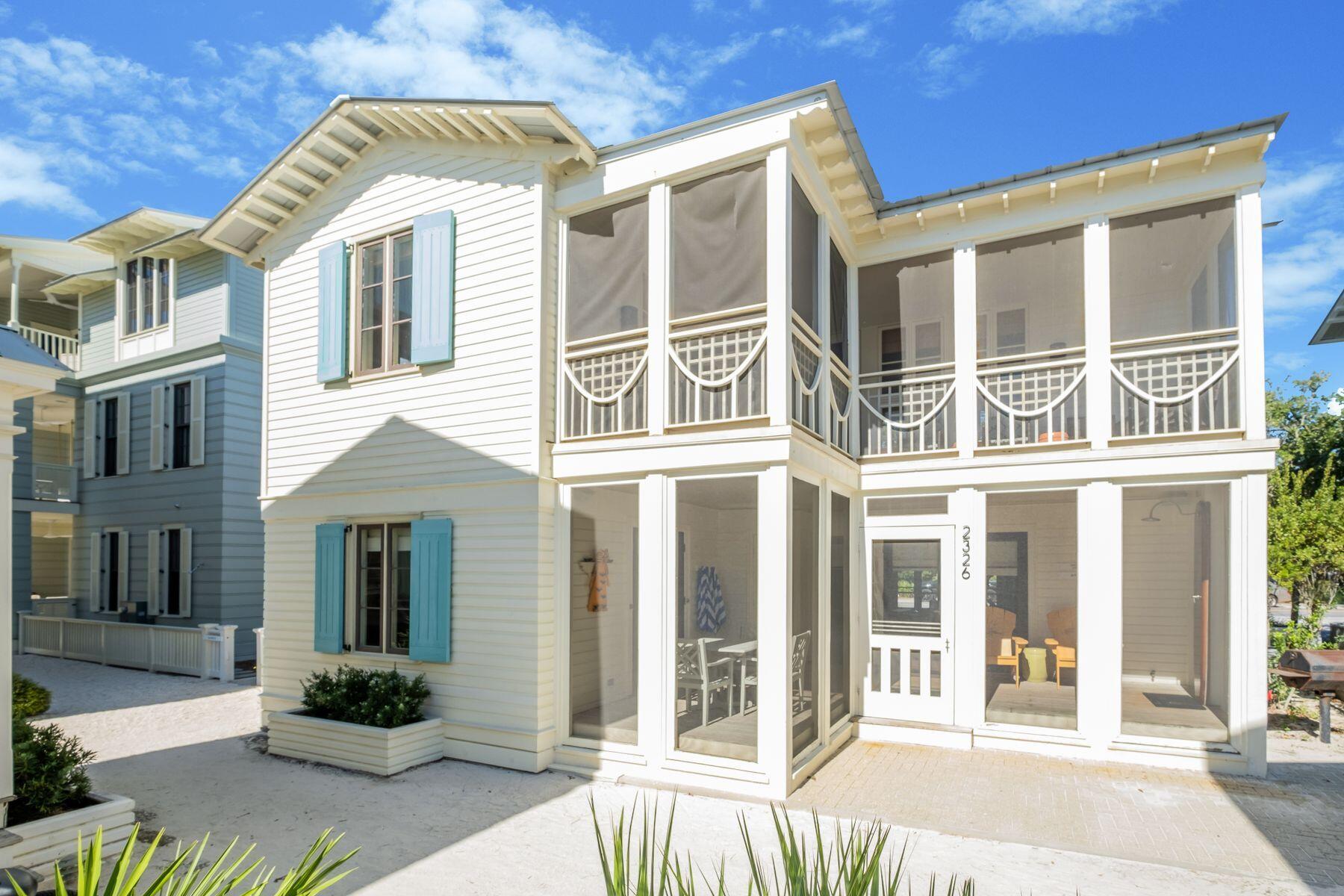 Love Me Tender, Love Me True is a romantic retreat for two couples seeking individual privacy, or perfect for families of six to eight.  This cottage-by-the-sea atmosphere is highlighted by tongue-and-groove walls on both levels in addition to two separate, full-sized kitchens, living, and dining areas.  For those lazy, laid-back days by the sea, relax or entertain in the inviting screened porches, complete with plush seating areas and a chic outdoor bar space.Welcome to Seaside, Florida.   A beachside home with a rich history, a vibrant present and a future waiting to unfold is here for you now at Love Me Tender and Love Me True.A unique anniversary cottage, this home consists of two separate 1 bedroom and 1 bath accommodations each with their own separate kitchen and entrance.