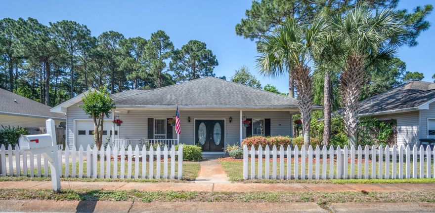 Seller in process of replacing roof! Short Golf Cart ride to the beach! This beautiful Florida Cottage is located in a quiet cul-de-sac neighborhood in beautiful Miramar Beach. No neighbors behind you! The interior of the home has been newly painted and the AC was replaced in 2018. Enjoy the large open concept kitchen/living area. All bedrooms have  spacious walk-in closets. Master bathroom has a separate walk-in shower and shower/tub combo. Relax on the screened porch that overlooks the large back yard. Enjoy the close proximity to  2 parks, the white sand beaches and outlet shopping!