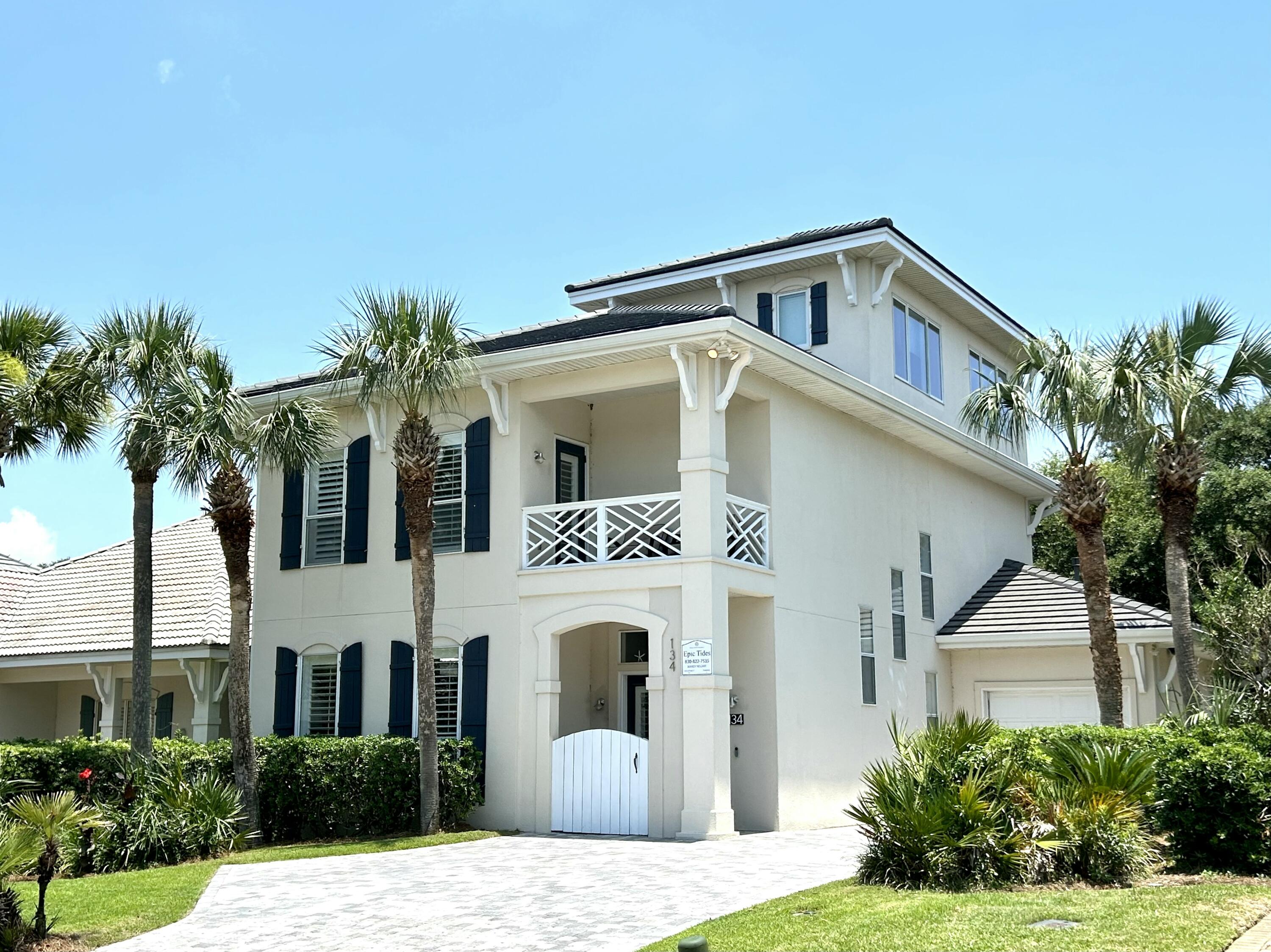 Located in one of Destin's most sought after gated beach communities, DESTINY WEST. This home has fantastic rental income history and is self-managed. Check out the Airbnb reviews at https://www.airbnb.com/h/epictidesdestin This home is located just off the pedestrian/bike path that runs from the Henderson Resort to the Silver Sands Premium Outlet Mall in the heart of infamous Crystal Beach. This community is across from James Lee Beach and the home is steps away from the community amenities to include a pool, spa, fitness center, tennis, pickle ball, basketball, and community use room. It is an ideal location for a primary resident or investment property. Offered fully furnished and fully stocked. The home has been significantly remodeled to include a 2023 Tile Roof and 2021 Paver Driveway. No carpet, LVP and tile throughout. Tight showing schedule with summer rentals, call for a showing today.