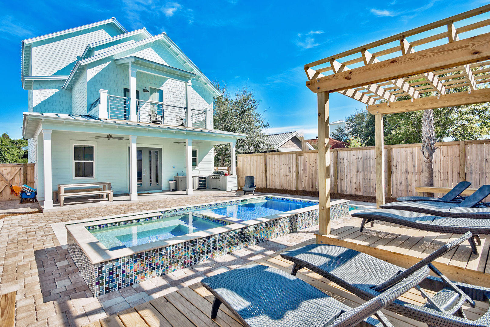 Formally known on the rental market as Kings Castle, this incredible 8 Bedroom, 8.5 bath home truly stands out in the luxury market as one of its best and has produced $245,356 in its first 13 months on the rental program. With the custom designed interior, furnished by a well known designer in Houston TX, 2 kitchens off 2 separate living rooms and the incredible oversized private heated salt water pool featuring its very own 8' x 5' waterfall hot tub, this home will not disappoint even the savviest of investors or enthusiasts. Capable of accommodating 9 cars and large family gatherings or wedding groups, this home opens up another huge market that many homes just cant offer. Beach view balconies, custom built bunk beds, top of the line finishes throughout, this is a one of a kind home
