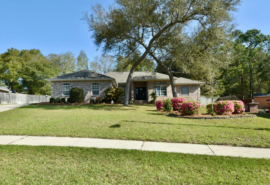 Stunning custom home with large pool in the heart of Niceville.Welcome to this beautifully maintained 4-bedroom, 2-bath brick home offering 2,342 sq. ft. of spacious living on an expansive 0.41-acre lot. This well-kept property combines modern comforts with a prime location-just minutes from shopping, dining, and a short drive to Eglin Air Force Base and Hurlburt Field.Designed with accessibility in mind, this home features wide door openings, a large walk-in shower, and room to move comfortably throughout. The thoughtful layout ensures ease of use while maintaining style and functionality. Step inside to discover a welcoming floor plan with generous living spaces, perfect for both relaxing and entertaining.The kitchen comes fully equipped with all appliances, including a natural gas stove.  The oversized garage provides ample storage for vehicles, yard tools, or a workshop and comes with drop down stairs for additional storage above. The home is plumbed with natural gas for the stove, water heater, living room fire place and future pool heater, offering energy efficiency and long-term convenience.

Outside, enjoy your private, fully fenced backyard oasis featuring a large 35' x 16' gunite saltwater pool; ideal for summer gatherings, peaceful afternoons or just a pool day with fun in the sun!  Pool is outfitted with an auto-fill feature and has been re-plastered in 2019. The pool is ready for a new gas heater (pad ready with electrical and gas already in place).  Enjoy the peace of mind with a Generac 18kw emergency back-up whole home generator; power when you need it most! This exceptional home blends comfort, accessibility, and modern living in one of Niceville's most desirable neighborhoods. All measurements approximate, please verify if important. Schedule your private showing today!

HVAC is 2 years old
Roof is 2 1/2 years old
Builder: Gene Gartman
 
 