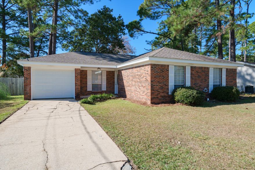 Newly updated home located conveniently between both local Air Force bases, also w/in close proximity to North West Florida State College. Brand-new flooring throughout the entire home (LVP & Carpet). The interior has been freshly painted, as well as soffits & fascia on the exterior. This home offers a split bedroom floor plan, with an open living room. The backyard is spacious and includes a storage shed. HVAC manufactured in 2019, Roof installed 2012.