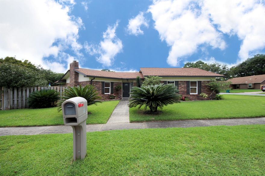 It's Hot Outside. Step in the front door and notice the cool breeze from the new A/C unit replaced last month. To the left find the great room with vaulted ceiling, gorgeous laminate flooring, and wood burning fire place. The kitchen features all new stainless steel appliances, granite counter tops and a unique deep base corner sink. The family room is full of light, has beadboard accent for a southern beach house feel. The guest room has a queen size Murphy bed. The master bath has a large garden tub, the master suite has a walk-in closet for lots of storage. The back yard is a private oasis with an in-ground pool, pergola with accent lighting. Meticulously manicured yard with established plants & flowers. This well-maintained home on a corner lot with extra drive space for RV or boat.