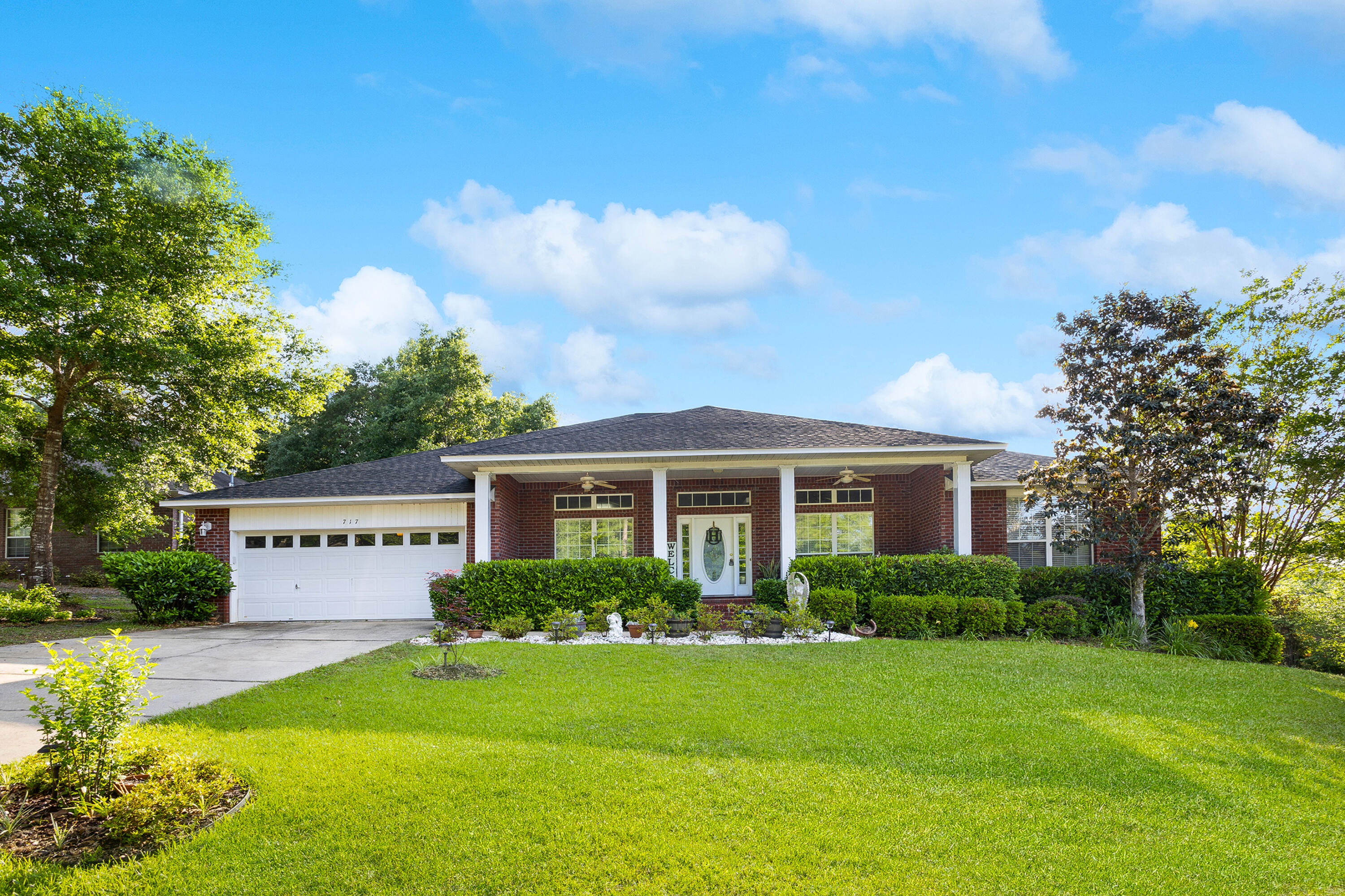 This beautifully landscaped home sits on an oversized corner lot. New roof April 2022. Enjoy your morning coffee sitting under your covered front porch. Home features 4 bedrooms, 3 full baths split floor plan. Luxury Vinyl Plank flooring throughout, installed in 2021. Large Formal dining room, office and bonus room, plenty of space for entertaining family and friends. Spacious fenced in back yard with a deck to sit and relax in the evening. Buyer to verify all dimensions and any other information deemed important