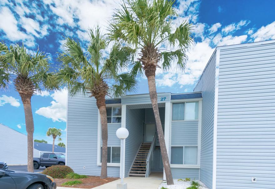 WATER FRONT LIVING! Enjoy the beautiful water views and amenities that Finisterra has to offer. This first floor unit is just steps from the bay and community pool, and has water views from both the living room and the bedroom. The open floor plan lives large and provides abundant natural light. The kitchen features newer appliances and no hanging cabinetry, providing a clear view to the living and dining areas, as well as out to the back patio. The tile flooring (no carpet here!), fresh paint, and newly installed recessed lighting make this condo move-in ready. From water activities, such as fishing, kayaking and paddle boarding, to tennis, or relaxing by the pool, this well-maintained gated complex has everything you need to enjoy the Emerald Coast lifestyle. Laundry facility and club house on site.  VA approved condo!  Perfect for owner-occupants or investors, with no limits on rentals.  Just a short 5 minute drive to Eglin AFB and 10 minute drive to the beaches of Okaloosa Island this one won't last long.  Call today for your private showing.