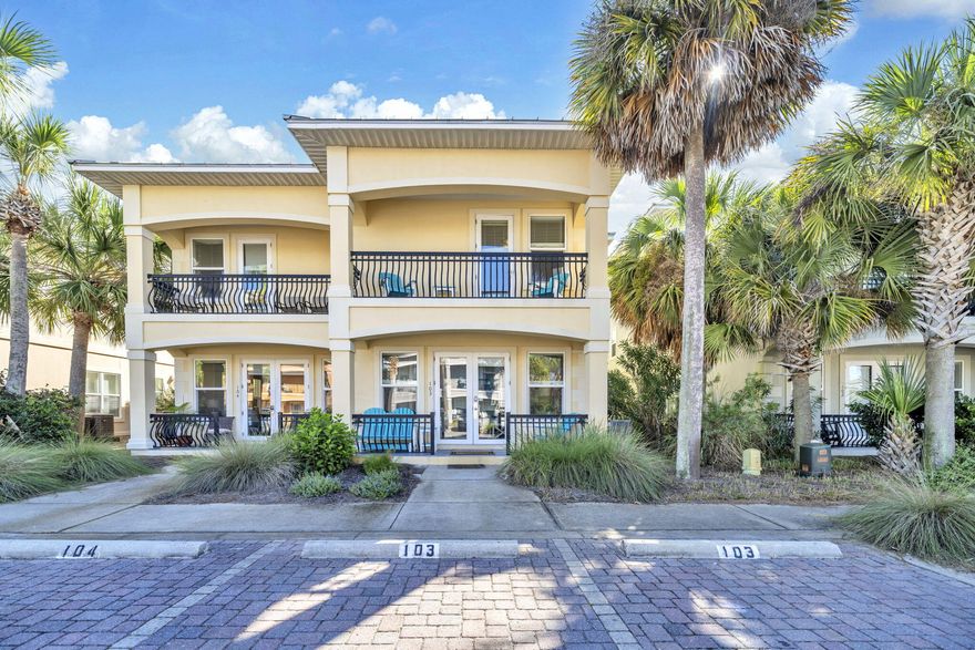 **LUXURY BEACH VILLA - Just Steps from the Gulf- Sleeps 14 with Private Beach Access!** Discover one of Miramar Beach's best-kept secrets--Miramar Beach Villas, a BOUTIQUE COMMUNITY just 100 yards from the sugar-white sands of the Emerald Coast. With only 32 residences, owners enjoy a private, GATED BEACH ACCESS and a seasonally HEATED POOL for year-round enjoyment. This spacious 4-BEDROOM, 4-BATH TOWNHOME offers an open layout perfect for large families or multi-generational stays--featuring THREE MASTER SUITES, hallway bunks, and sleeper options for up to 14 GUESTS. The home has been professionally decorated with upscale furnishings, granite countertops, travertine flooring, stainless steel appliances, a gas fireplace, and 10-foot ceilings. Each bedroom opens to a private balcony, ideal for listening to the waves or catching a Gulf sunset.  As a townhome (not a condo), this property offers more flexible financing options and stronger resale potential. Whether you're searching for a second home, short-term rental, or investment opportunity, it's rare to find this much space, quality, and proximity to the beachat this price pointanywhere along the Emerald Coast.