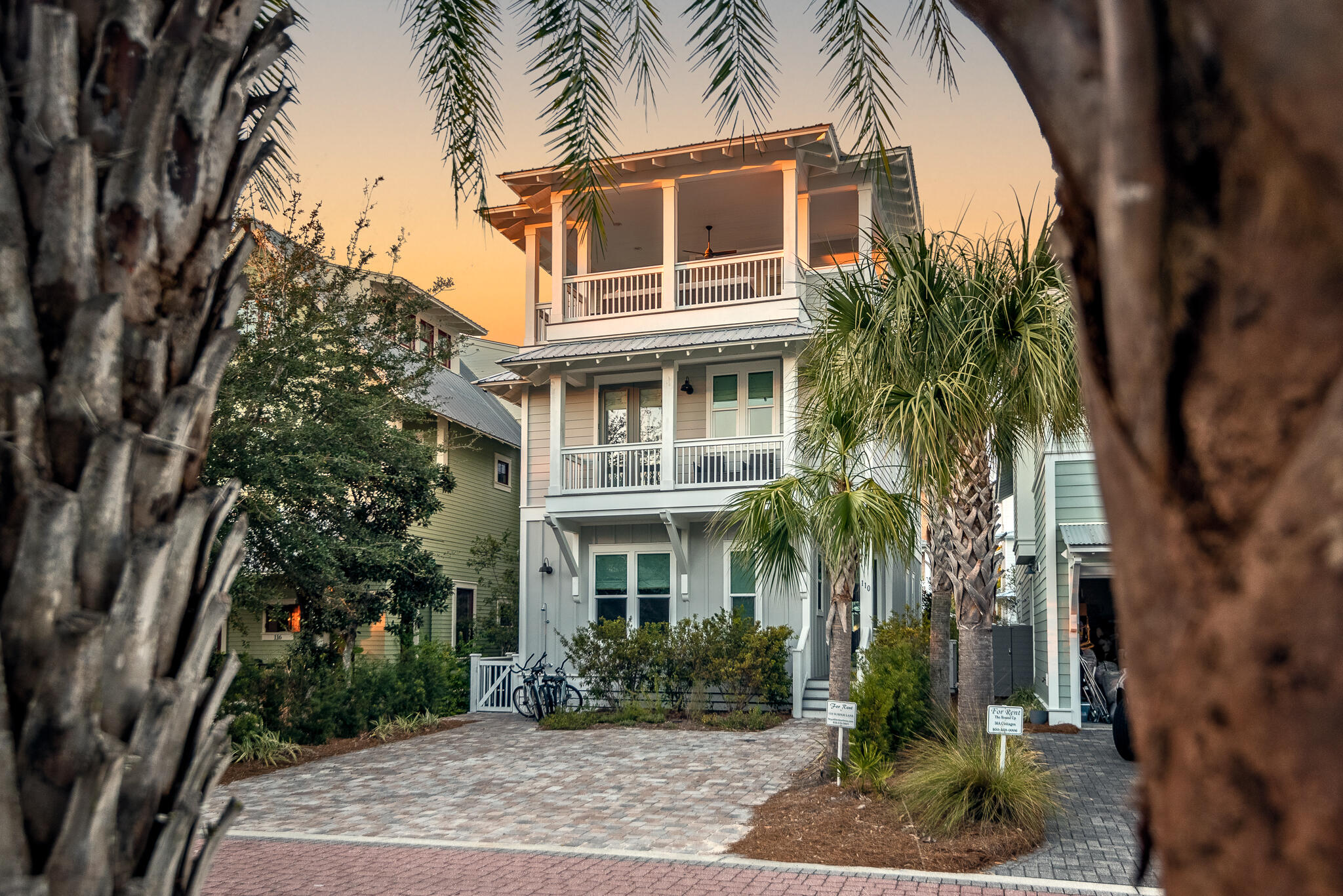 A beautifully decorated, recently constructed home, with an ethereal light which plays off of designer-selected surfaces; 110 Surfer Lane is in excellent condition and has a proven rental history. Highlights of the home include custom cabinetry, gorgeous flooring, shiplap accent walls, a bunk room, and a third-floor keeping room. The home has two master suites, and an abundance of porches -one of which being an oversized balcony complete with a gas grill, a television, and ample space for friends and family to gather for events. Located on a quiet side street, minutes from nearby Rosemary Beach and adjacent to Alys beach, it is hard to find a better positioned property. This home is offered fully furnished and turn key ready.