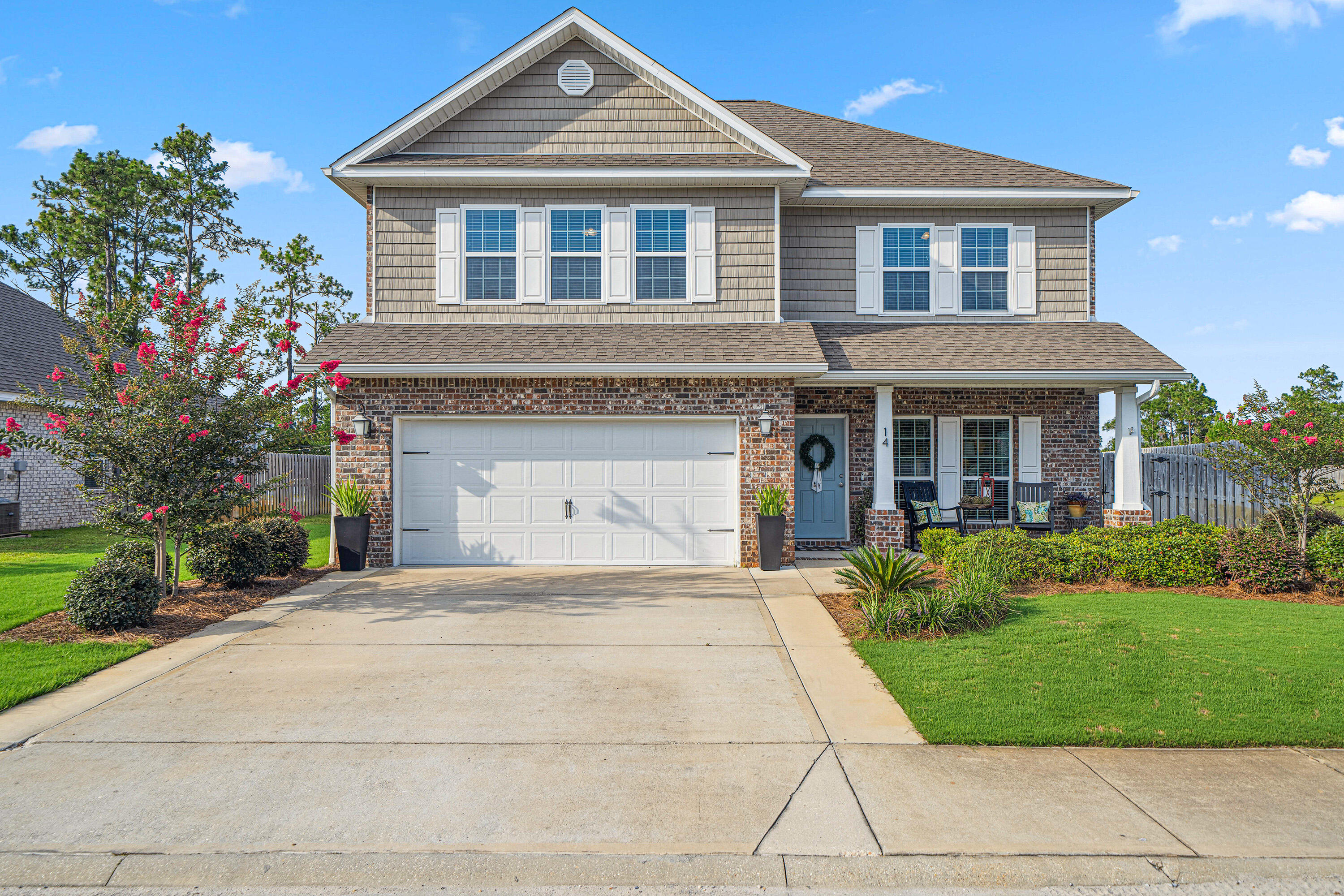 Amazing opportunity to purchase this 4 bedroom + upstairs bonus room with brand-new heated saltwater gunite pool--fully enclosed with a screened enclosure! Surrounded by elegant pavers, the pool area sets the scene for relaxing weekends and evenings spent swimming under the stars. Beyond the pool, the huge fenced backyard includes a fire pit area for gathering with family and friends. Whether you're roasting marshmallows or sipping wine by the fire, this space is built for making memories. Peach Creek has no short term rentals and is located minutes from schools, beaches, restaurants, shopping, and is a short drive to iconic Seaside and Rosemary Beach. This well-designed Azalea plan has an open concept living and dining area that are perfect for entertaining guests. The kitchen feature a breakfast bar, granite countertops, beautiful cabinetry, pantry, and stainless steel appliances. The spacious first-floor master suite overlooks the pool and has a large walk-in closet and an en suite with double vanity, walk-in shower, and linen closet. The first floor also has an under-stairs storage closet and half bath for guests. Upstairs there are three generously-sized bedrooms with walk-in closets, a large bonus room, and a dedicated laundry room. Two of the bedrooms share a Jack and Jill bathroom with double vanity and shower/tub combo. The additional guest bedroom has a full bathroom just off the hallway. Additional features include irrigation system and large two-car garage. Schedule a showing today!