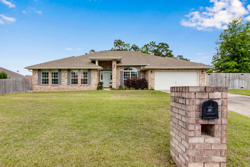 Spacious and meticulously maintained brick home in the quiet Crestview neighborhood of Alicia Place with open living areas, large updated kitchen, 4 bedrooms and 3 bathrooms offering plenty of room for family & guests.  Updated features throughout including new tile in the kitchen and bathrooms, new quartz kitchen countertops, backsplash and cabinet hardware, engineered hardwood flooring in the living areas and stain resistant carpet in the bedrooms, and new interior/exterior paint make this gem move in ready.  Additionally, the updated ADT security system hardware have been installed on all windows and doors as well as three new outdoor cameras installed giving you peace of mind.  The wood burning fireplace and 2 car garage are added pluses along with... The wood burning fireplace and 2 car garage are added pluses along with the backyard jungle gym and enclosed wooded area behind the home, sure to be a hit with families who want a safe place for their kids to play and explore. 
Great choice for families looking for a spacious, updated home that is conveniently located near shopping, schools, restaurants, entertainment and military bases.
