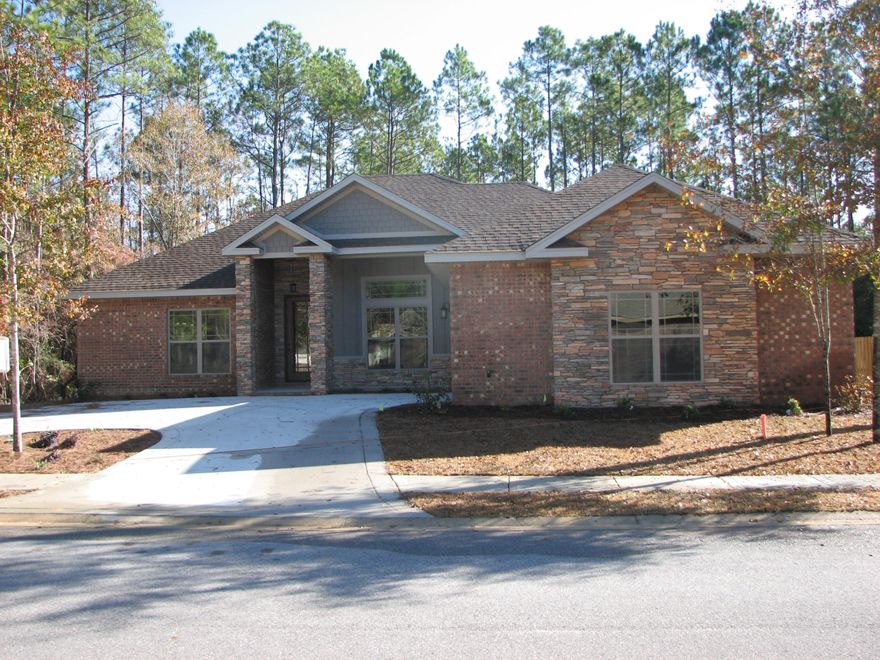 NEW CONSTRUCTION SOUTH OF I-10 WITH 4BR/2.5BA.This home is in the private 13 lot ASHTON PRESERVE SUBDIVISION.Only 10 minutes from the SF Post and just 20 minutes to Eglin. Inside you'll find 12' Ceilings in the foyer, dinning, kitchen and great room with CROWN MOULDING, and 9' Ceilings throughout the rest of the home.The kitchen has sleek GRANITE countertops, wood cabinetry which includes two tone glaze staining, soft closure, crown & island breakfast bar, Stainless Steel appliances which will be a perfect combination of function & beauty.A step ceiling can be found in the large master suite, the bath has a relaxing Jacuzzi tub, separate tile shower, granite double vanity, linen closets and his/her walk-in closet.The oversized finished 2 car garage with opener. A 10' glass front door