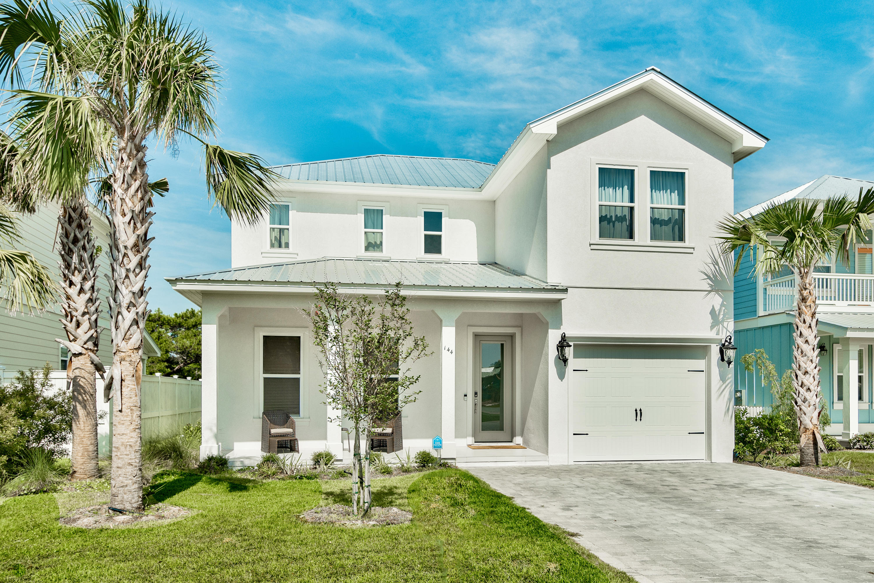 Beautiful new coastal beach home steps to the beach! This charming gated community contains brick paved streets that sets it apart from the rest. Large back porch for your evening gatherings and a backyard sizable enough for a future pool. This beautiful beach house is completed with gorgeous finishes throughout. Buyer to verify all dimensions.