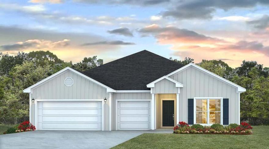 The Camden plan is a gorgeous 4 bed, 3.5 bath, 3 car garage home in Hammock Oak Estates. With an appointed dining room, a large study, 4 bedrooms as well as an additional garage for a third car or golf cart - this home is full of space! Just off the foyer, there is two bedrooms with a shared bath that has a double sink vanity and shower/tub combo. Bedroom 1 is situated off the breakfast area with a spacious bath and walk-in closet. The homes interior features are EVP flooring throughout the common areas with carpet in the bedrooms. Beautiful crown molding in treys are in the foyer, dining room, large family room and bedroom 1. The kitchen has a center island with a sink, granite countertops, plenty of cabinetry, and a corner pantry.