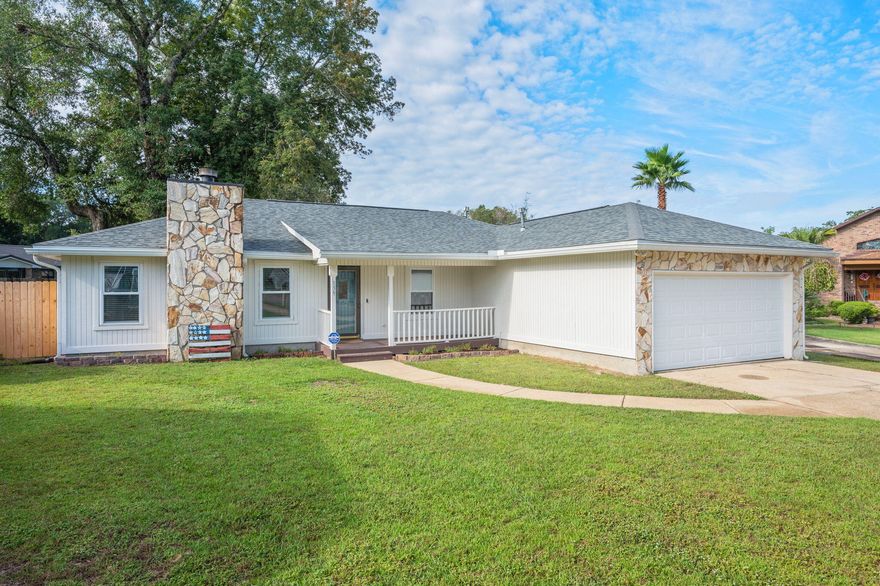 Tucked away on a quiet cul-de-sac, this beautifully updated 3-bedroom, 2-bath home with an office offers both comfort and convenience--just minutes from the Emerald Coast beaches, local shopping centers, and an easy commute to Eglin AFB and Duke Field.Step inside to find a light and welcoming interior with fresh paint (2025), updated vinyl flooring (2025), and modern fixtures throughout. The kitchen remodel (2022-2023) blends style and function with dark shaker cabinets, granite counters, stainless steel appliances, shiplap accents, and a new microwave. Both bathrooms have been tastefully upgraded, including a full remodel in 2024 and fresh updates in 2025.The primary suite offers a private retreat with patio access and a spacious walk-in closet. Outside, enjoy the  large deck (2022)perfect for entertainingalong with a fenced backyard, 50-amp RV plug, and no HOA restrictions. Not to mention a very large lot for the area. 

This home has been thoughtfully maintained with big-ticket upgrades already done:

Roof, AC, Gas Heat, and Gas Water Heater (2022)

Windows & Gutters (2023)

Updated bathrooms, light fixtures, and laundry room with shiplap

New paint and flooring (2025)

Upgraded electrical panel breakers

No popcorn ceilings. 

With its prime location, modern updates, and a 4.875% assumable VA loan (for qualified buyers), this home is move-in ready and full of value.