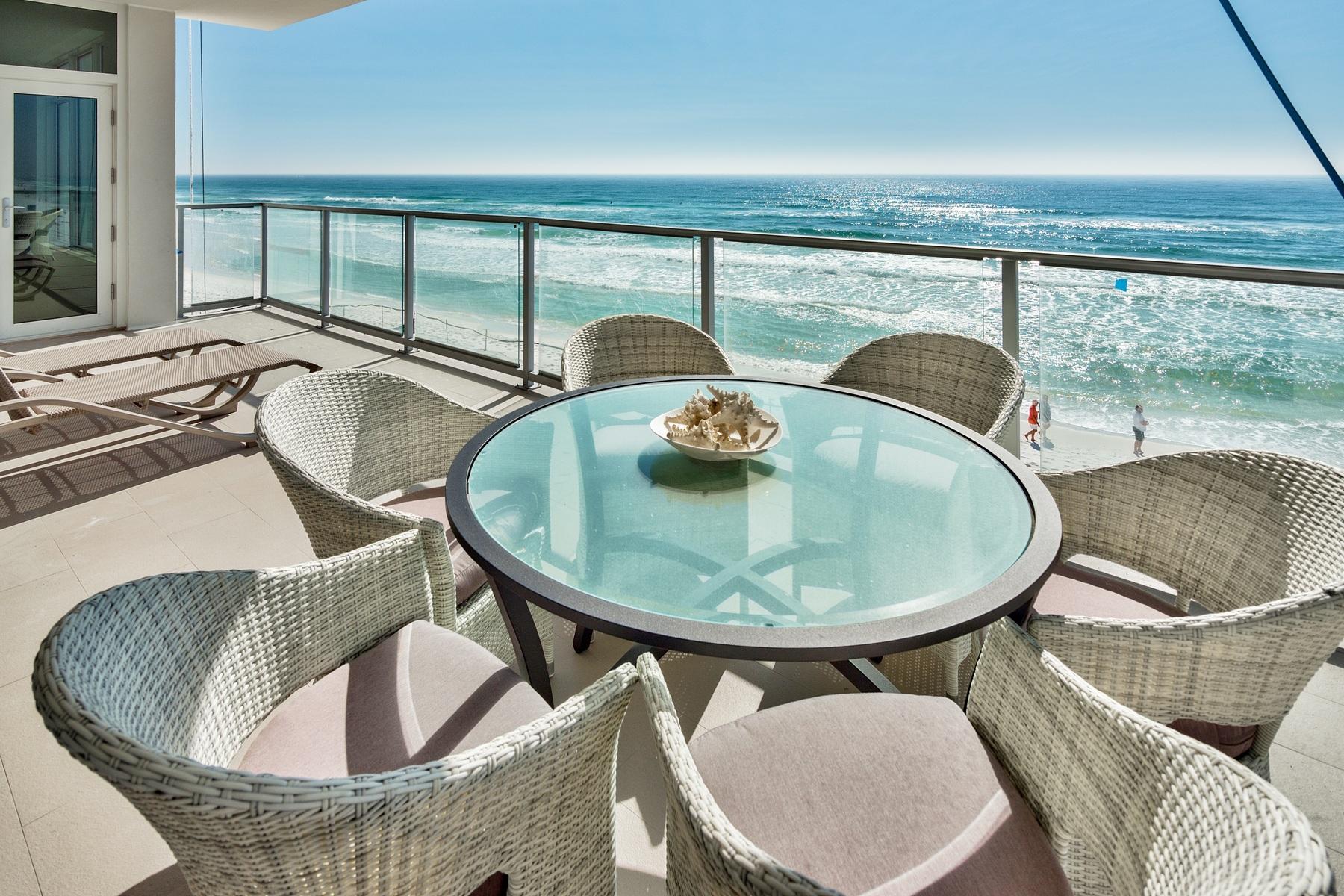 1900 Ninety Eight is Destin, Florida's first Gulf front condominium developed since 2007. Each exquisitely designed luxury residence features a panoramic view of the Gulf of Mexico from its private, 12-foot deep balcony equipped with an electric grill. The open plan with clean, flowing lines invites beams of natural light inside through an expansive wall of windows. Interior design elements that include custom cabinetry, marble and quartz countertops, Thermador kitchen appliances and porcelain stone floor tile makes this three bedroom, three bath residence truly incredible. Amenities include a rooftop pool, spa, fire pit & state of the art fitness center, along with gated entry, heated and cooled elevator and lobby areas and two levels of parking beneath the residences.