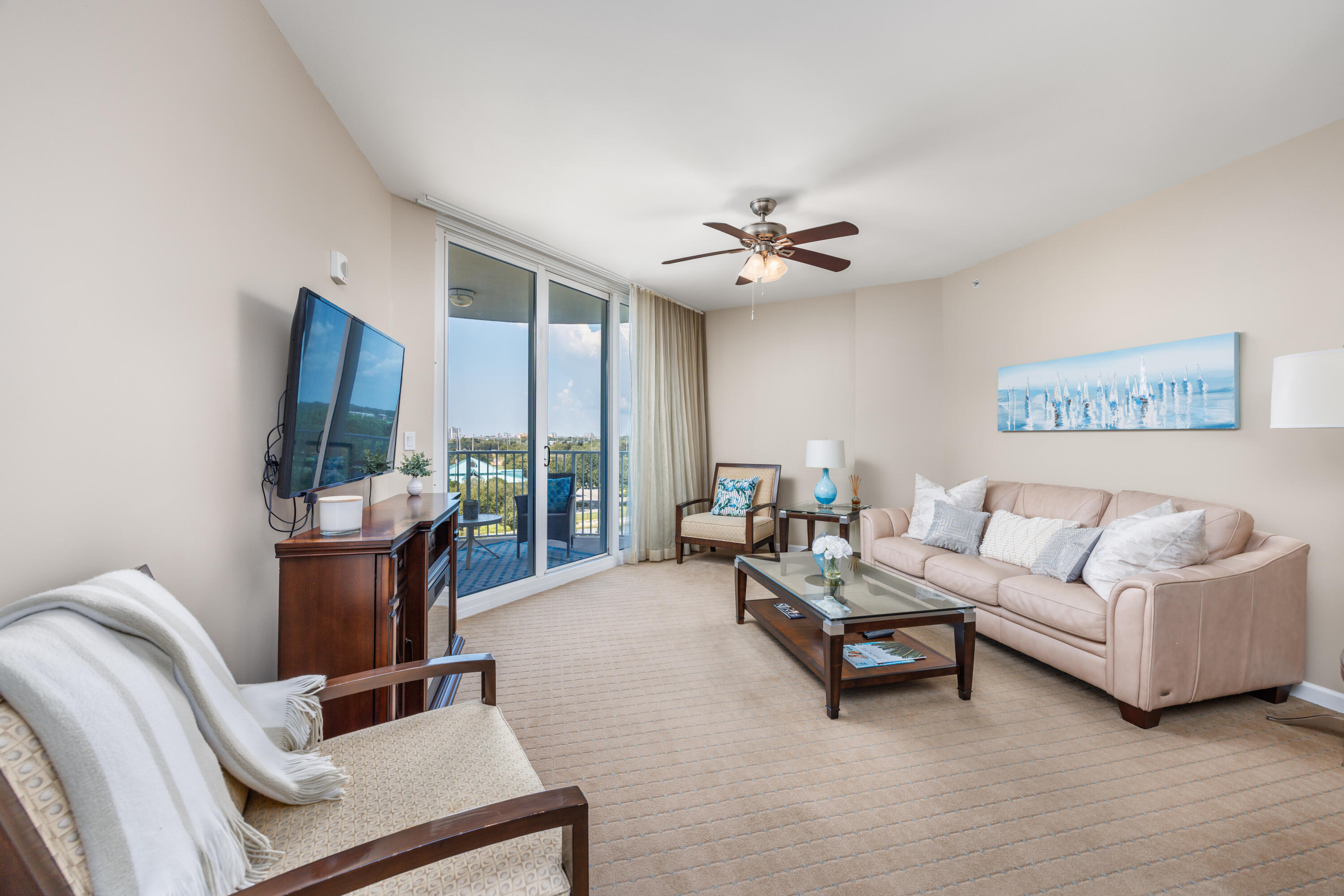 Discover the epitome of coastal living in this exquisite 2-bedroom, 2-bathroom condo located in the Tower 2 of The Palms of Destin. This west-facing unit offers 970 square feet of beautifully maintained living space, featuring antique furnishings that reflect the pride of ownership and exceptional care from the current owner. This condo, not part of the rental program, offers a unique opportunity for both personal enjoyment and short-term rental potential. The Palms of Destin boasts an impressive array of amenities designed to provide an unparalleled living experience. Residents and guests can enjoy a 11,000 square foot lagoon pool, a heated pool, and a spacious hot tub, perfect for relaxation and recreation. The on-site fitness center is equipped with state-of-the-art equipment, catering to all your workout needs. For outdoor enthusiasts, the resort offers tennis and basketball courts, as well as a playground.
Situated in Destin, The Palms of Destin offers access to the area's many attractions, including pristine beaches, premier shopping, and dining options. The resort provides a complimentary shuttle service to the beach, ensuring that you can enjoy the beautiful Emerald Coast with ease.
This condo is sold fully furnished, ready for immediate occupancy or rental. The tasteful antique furnishings add a touch of elegance and charm, making this unit stand out from the rest. The west-facing balcony offers glimpses of the Gulf of Mexico, fireworks from HarborWalk including stunning sunset views, creating a serene and picturesque backdrop for your evenings.
With its location, luxurious amenities, and beautifully furnished units, The Palms of Destin represents the perfect blend of comfort and convenience. Whether you're looking for a vacation home, an investment property, or a permanent residence, this 2-bedroom condo in Tower 2 is an opportunity not to be missed.