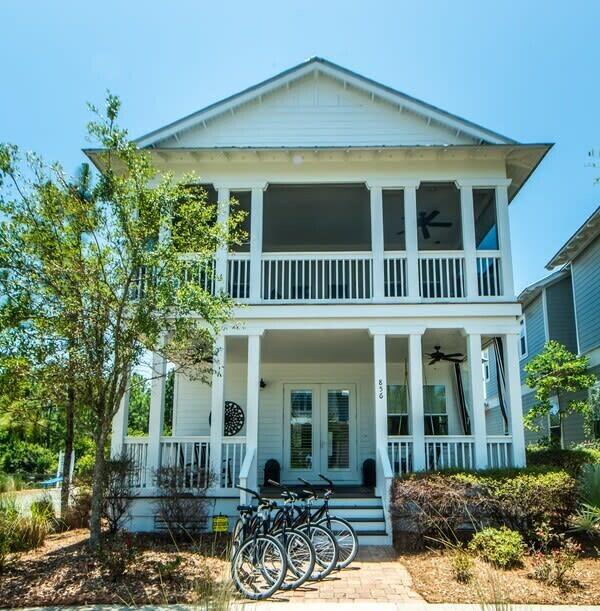 Prime Location Near the Pool | Beautiful Community Views | Spacious and Upgraded Home. This exceptional Sea Breeze model offers unmatched convenience. Located directly across from the Gathering Place and playground, with quick access to the beach trail and stunning views of ponds and boardwalks from nearly every window.Highlights include three covered porches (two screened), solid pine floors, designer fixtures, plantation shutters, and window treatments. The open floor plan features shiplap accents, a modern kitchen with GE gas range, upgraded shaker cabinets, backsplash, large island, and under-cabinet lighting. The first floor includes a guest suite and a versatile heated/cooled storage closet ideal for bikes and beach gear.
Upstairs, enjoy a spacious loft (that includes a Murphy Bed) with a screened porch overlooking the pool and playground. The large master suite boasts a super-sized closet with organization fixtures, while additional bedrooms, including a bunk room, make this ideal for family and guests. Rental projections are excellent due to its prime location in NatureWalk, the premier community on 30A with amenities such as three resort-style pools, pickleball and basketball courts, playground, and scenic walking trails throughout the neighborhood and forest. Just a short bike ride to Seaside, Watercolor, and the beach.
Whether you're seeking a permanent residence, vacation home, or investment opportunity, this property delivers the perfect blend of comfort, style, and location.