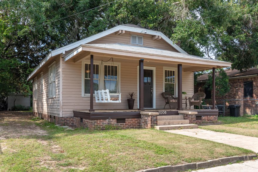Adorable East Hill Bungalow centrally located for quick commute to downtown and shopping. Welcoming front porch with swing adds to the abundance character. Awesome opportunities and possibilities for this two bedroom home with a study. Original hardwood floors, tongue and groove ceilings, and the perfect amount of charm to make this a great home for the new owner.  Large sized backyard and ample parking for guest.The AC unit is less than 2 months old with nearly a 10-year warranty and a roof installed only 6 years ago! Walking distance to new East Hill Publix. NO Rental Restrictions.
