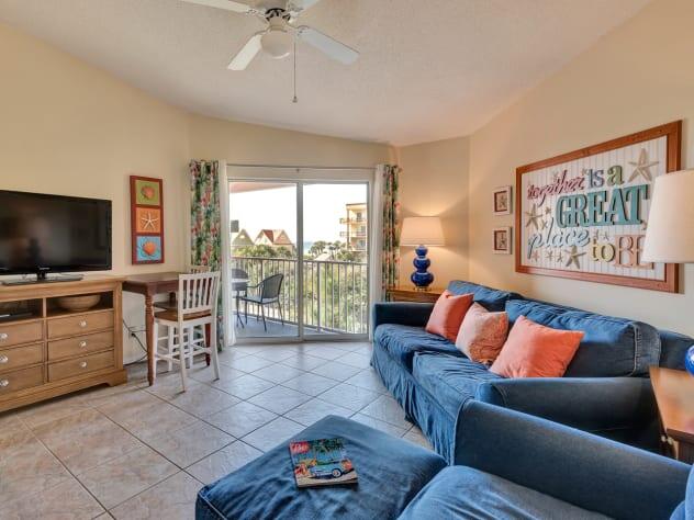 BACK ON THE MARKET Top floor unit with vaulted ceilings and views of the gulf. Professionally decorated and comes fully turnkey to be your new beach getaway. Gulfview condos have its own private beach with gated access as well as 2 pools and a hot tub and grilling area. MUST SEE TO APPREICATE!