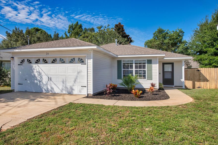 Skip the fixer-uppers and step into a move-in-ready home just 5 minutes from Hurlburt Field with no HOA and recent upgrades throughout.This 3-bedroom, 2-bath property features a semi-open layout, fresh paint, modern LED lighting, and laminate floors throughout. The kitchen offers plenty of space to dine in, and the back door leads to a large deck overlooking your private fenced yard -- ideal for outdoor living or entertaining. The master suite has a walk-in closet, and all bedrooms offer generous space and storage. New roof (2021), Recent HVAC system & full duct cleaning and Fresh upgrades -- just add furniture! Tour this gem today, secure your offer, and move in with confidence.
Whether you're looking to live, rent, or retire near the coast  this one checks all the boxes.