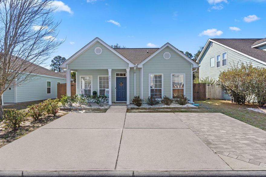 Pride of ownership shines throughout this beautifully maintained family home! This charming Florida cottage is ideal for first-time buyers or those looking for comfort and style.Inside, you'll love the inviting arched doorways, tile entry, and tray ceiling in the living room. Recent upgrades include brand-new carpet in all bedrooms, LVT flooring in the living room, new quartz countertops in the kitchen and bathroom vanities, new pulls on cabinets and drawers throughout, new custom master closet, freshly painted exterior, added shed with power, and a new water heater (2025). The kitchen features espresso cabinets and a pantry, while the thoughtfully designed floor plan offers nicely sized rooms and walk-in closets in all bedrooms. The spacious primary suite includes a double vanity and garden tub for relaxing at the end of the day.

Step outside to enjoy a fully fenced backyard, covered patio, and attractive, low-maintenance landscaping. The exterior is built for easy upkeep with Hardie Plank siding, vinyl trim, and vinyl eaves. A third paver parking space adds extra convenience.

Located in a small, quiet subdivision, this home is close to restaurants, shopping, churches, hospitals, sports fields and parks, and top-rated Walton County schools plus just a short drive to the gorgeous white-sand beaches of the Emerald Coast.

Truly move-in ready this one is a must-see!